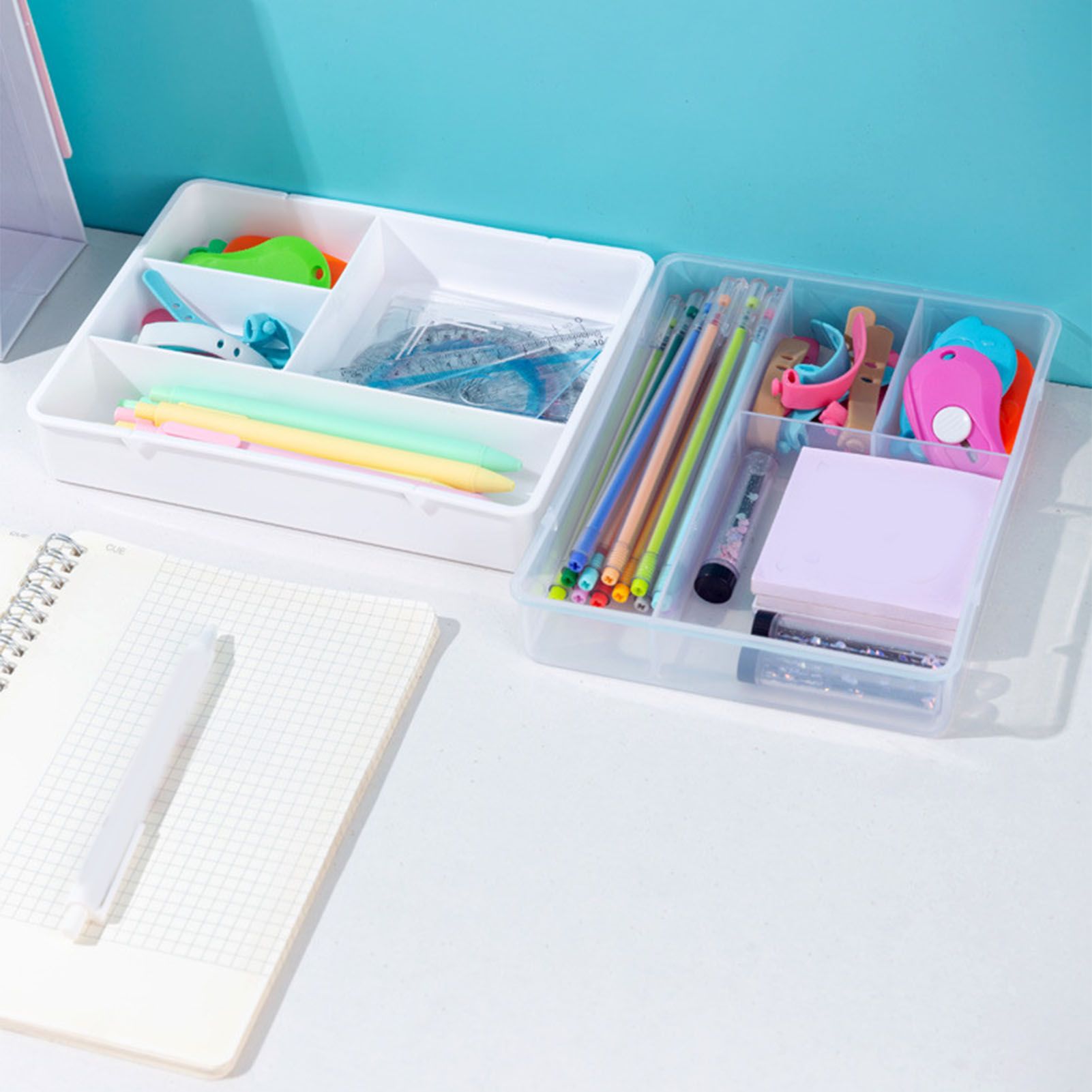 Desktop Organizer Box Drawer Divider Tray Desk Makeup Classification Storage Box for Bathroom Office Transparent - Image 5