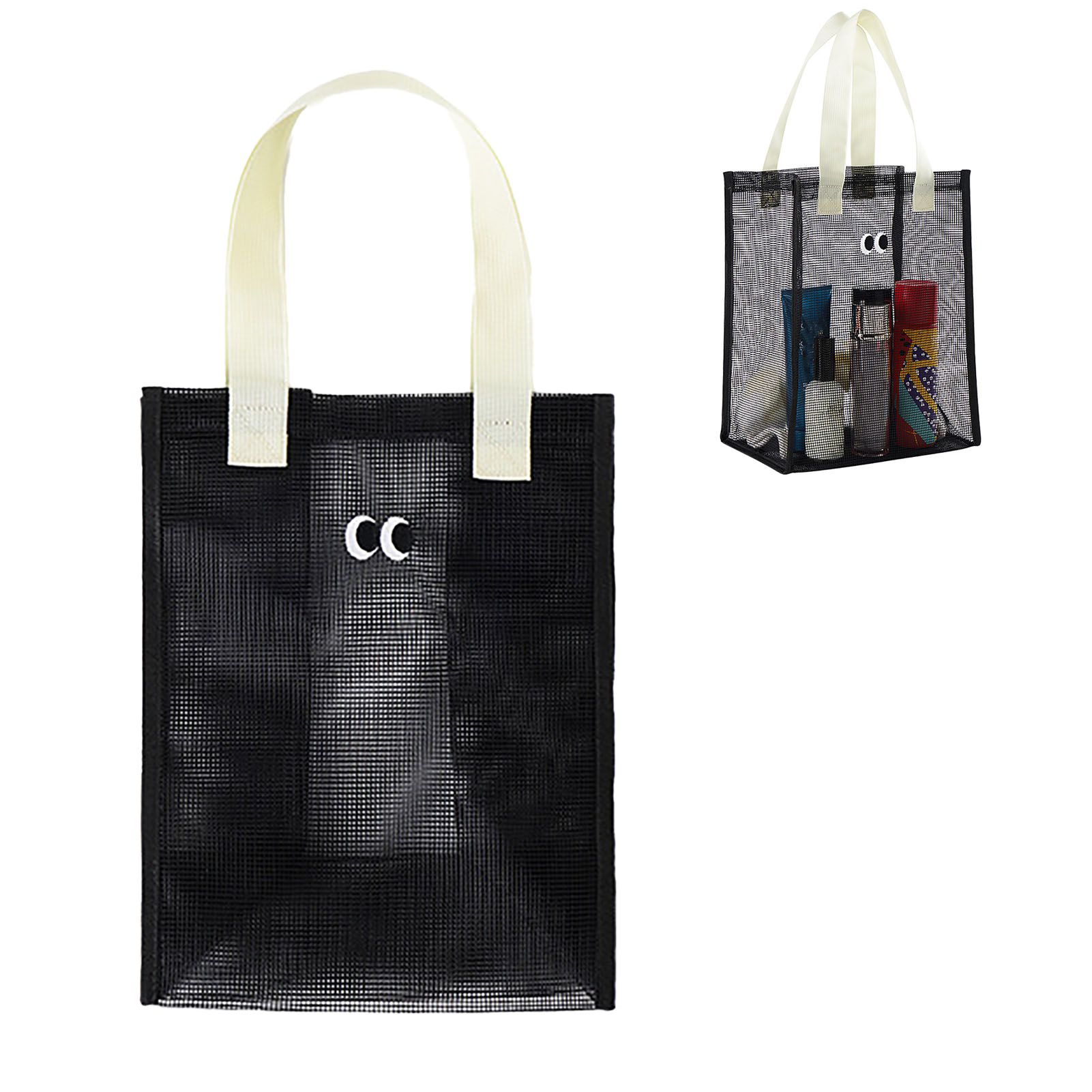 Mesh Shower Caddy Portable Hanging Shower Caddy Quick Dry Shower Bag for Bathroom Travel Toiletry Makeup Cosmetic Bag for Beach Black - Image 5