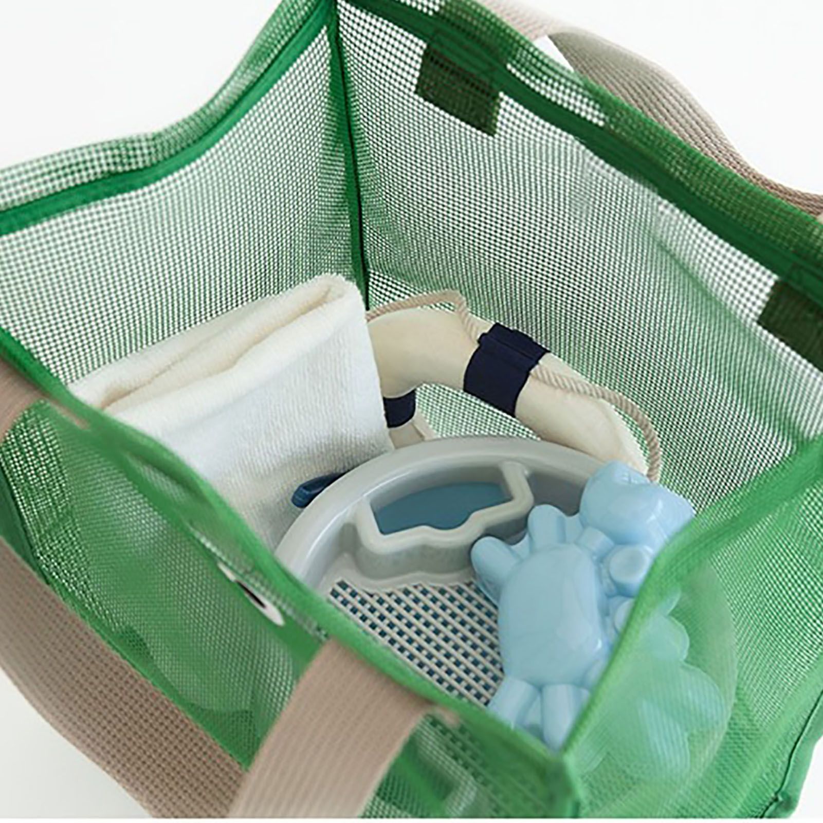 Mesh Shower Caddy Portable Hanging Shower Caddy Quick Dry Shower Bag for Bathroom Travel Toiletry Makeup Cosmetic Bag for Beach Green - Image 5