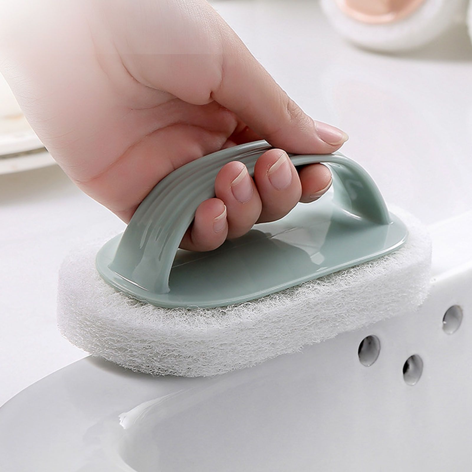 Kitchen Sponge Bathtub Pool Scrub Brush Strong Scouring Washing Cleaning Brush for Cleaning Shower Tile Bathtube Sink Spas Hot Tubs Swimming Pool Step - Image 6