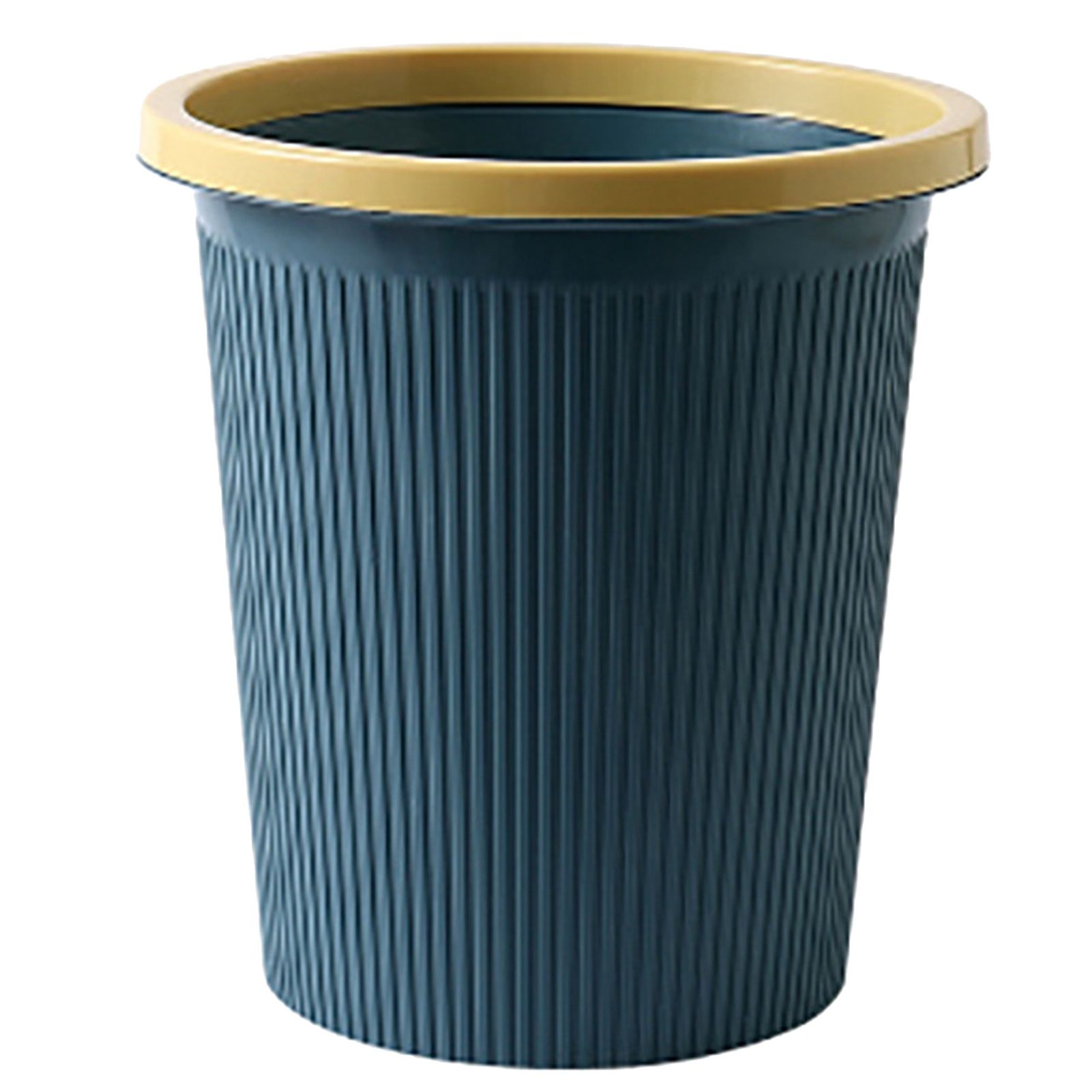 Trash Bin Plastic Exquisite Modern Garbage Container Can for Bathroom Kitchen Living Room Large Dark Blue - Image 1