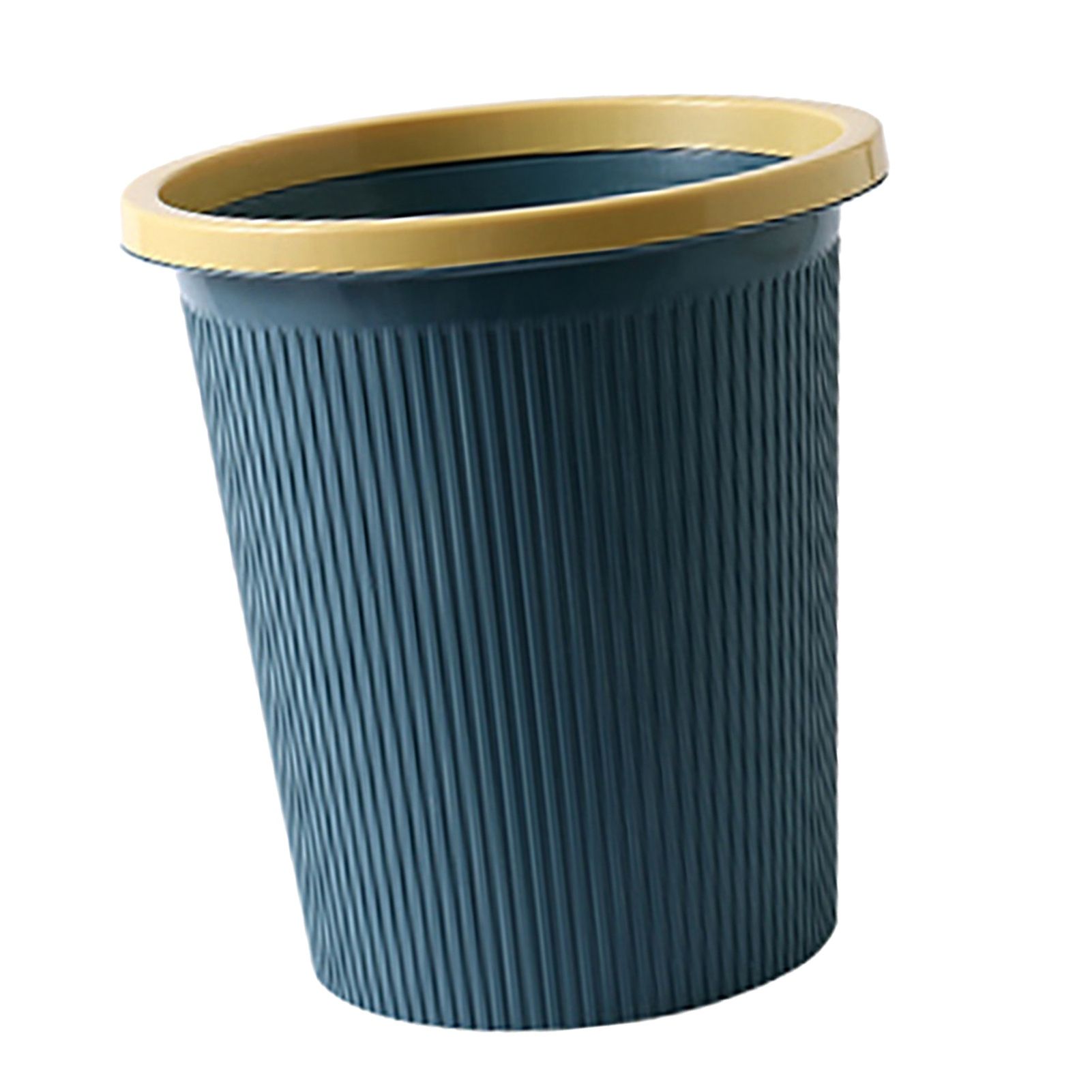 Trash Bin Plastic Exquisite Modern Garbage Container Can for Bathroom Kitchen Living Room Large Dark Blue - Image 3