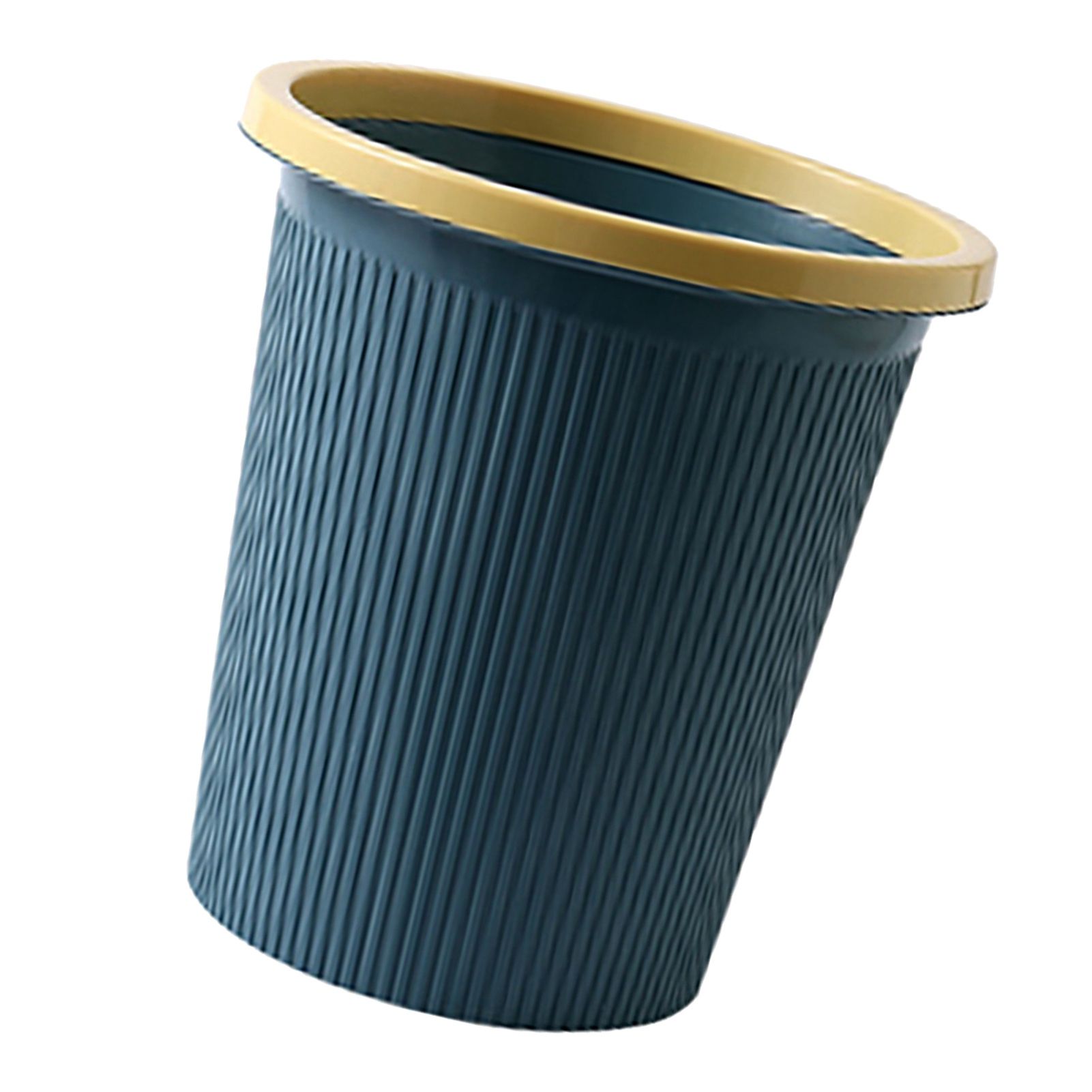 Trash Bin Plastic Exquisite Modern Garbage Container Can for Bathroom Kitchen Living Room Large Dark Blue - Image 4