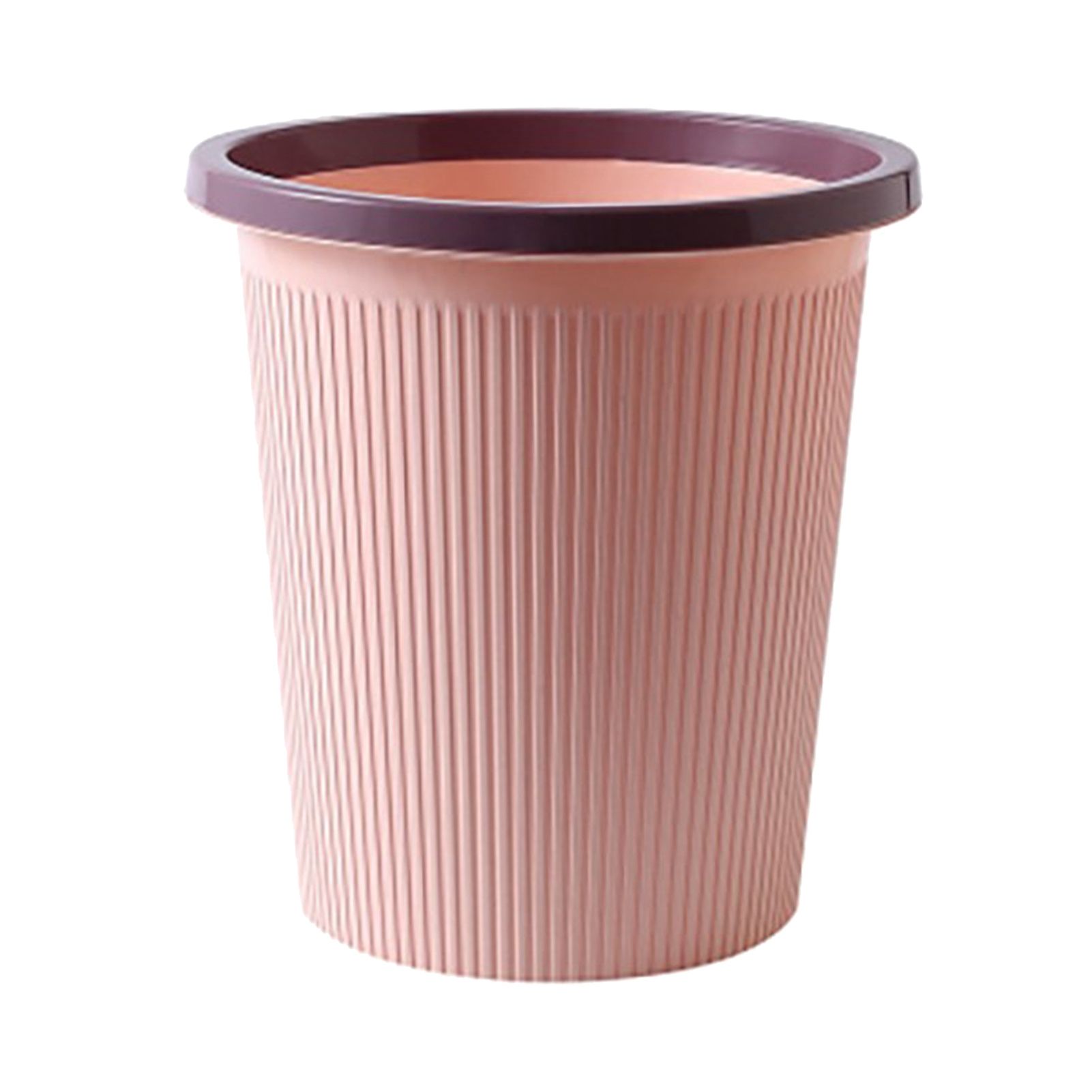 Trash Bin Plastic Exquisite Modern Garbage Container Can for Bathroom Kitchen Living Room Large Pink - Image 1