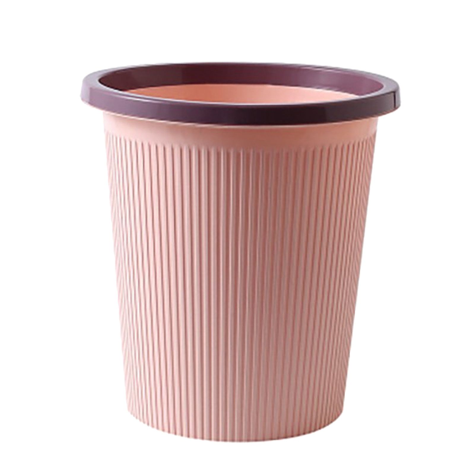 Trash Bin Plastic Exquisite Modern Garbage Container Can for Bathroom Kitchen Living Room Large Pink - Image 2