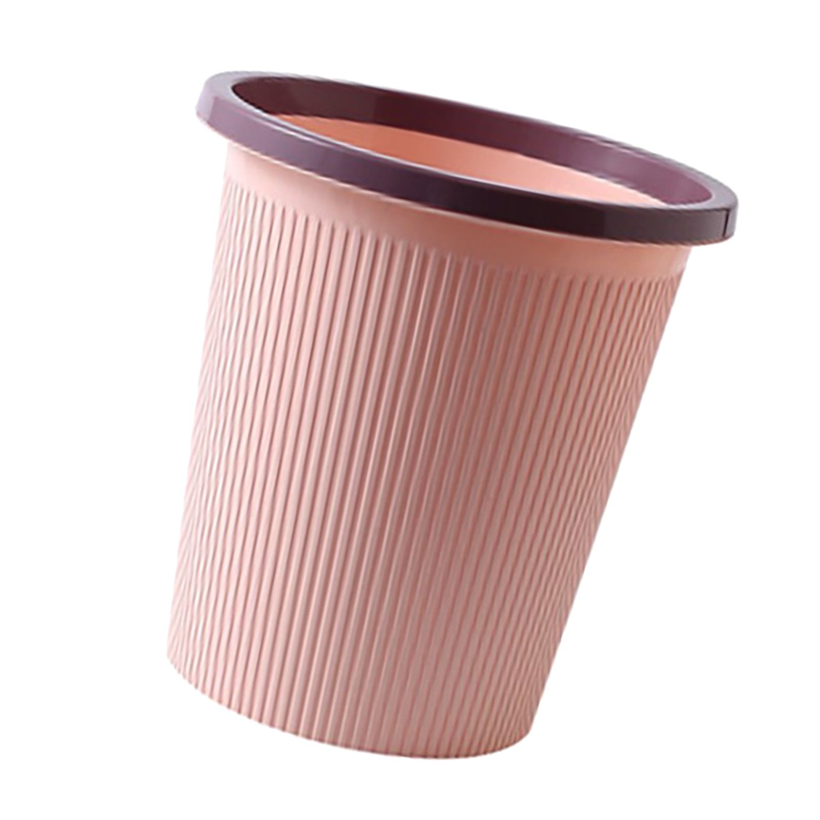 Trash Bin Plastic Exquisite Modern Garbage Container Can for Bathroom Kitchen Living Room Large Pink - Image 3