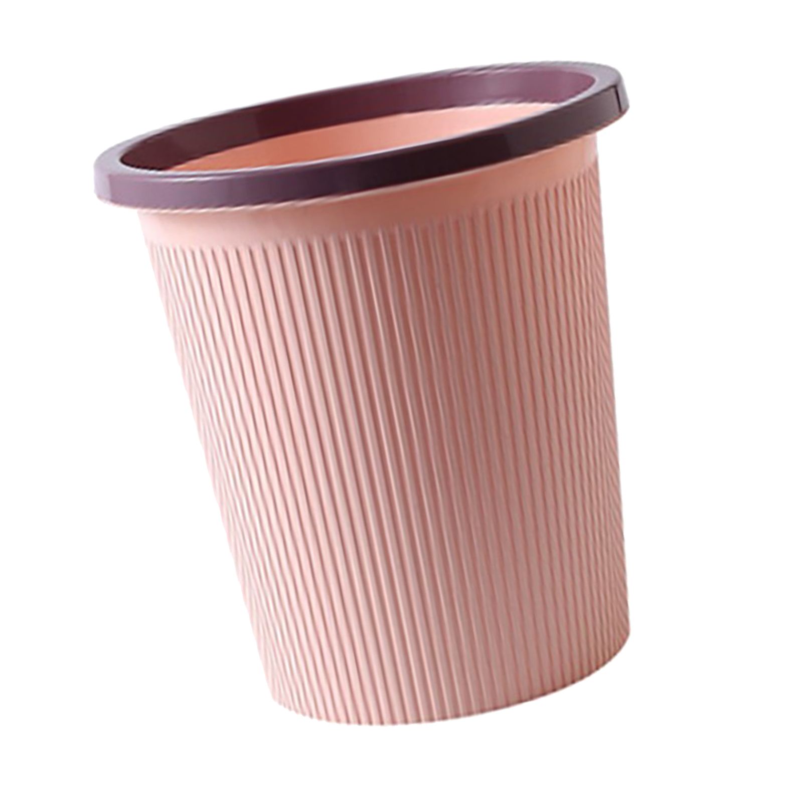 Trash Bin Plastic Exquisite Modern Garbage Container Can for Bathroom Kitchen Living Room Large Pink - Image 4