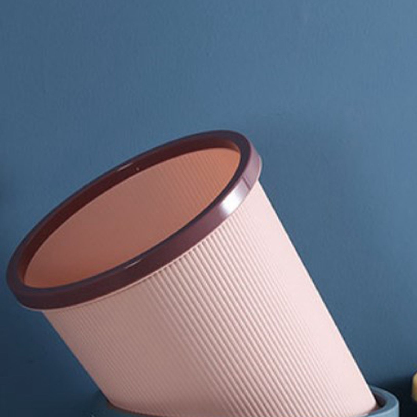 Trash Bin Plastic Exquisite Modern Garbage Container Can for Bathroom Kitchen Living Room Large Pink - Image 6