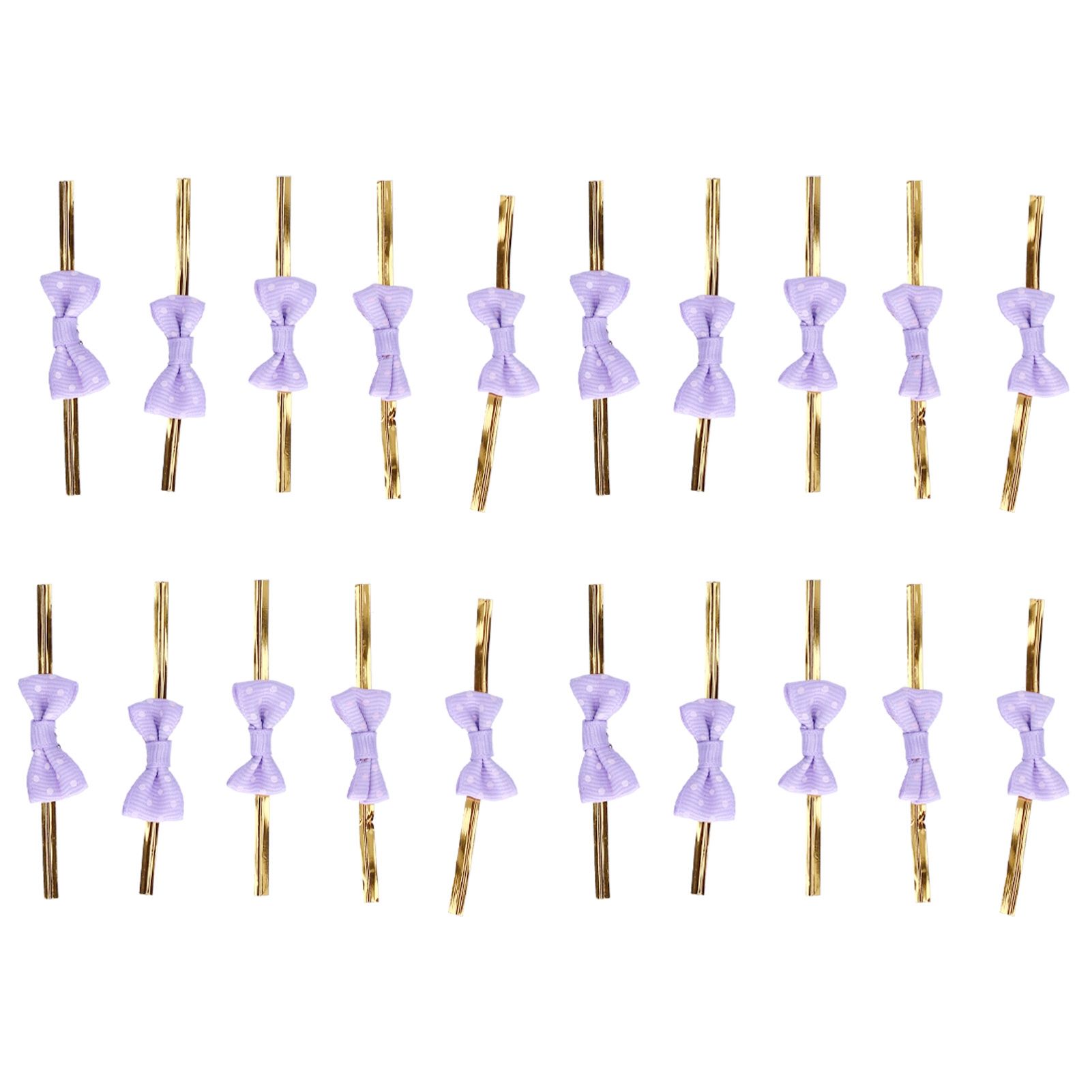 20pcs Bow Knot Twist Ties Biscuits Cookies DIY Baking Bag Ties for Gift Wrapping Weddings PartiesPurple - Image 1