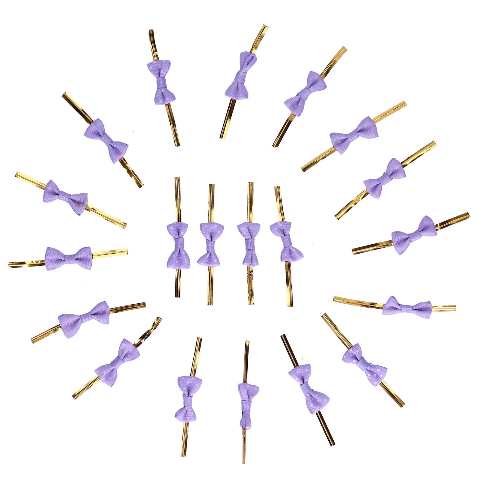 20pcs Bow Knot Twist Ties Biscuits Cookies DIY Baking Bag Ties for Gift Wrapping Weddings PartiesPurple - Image 4