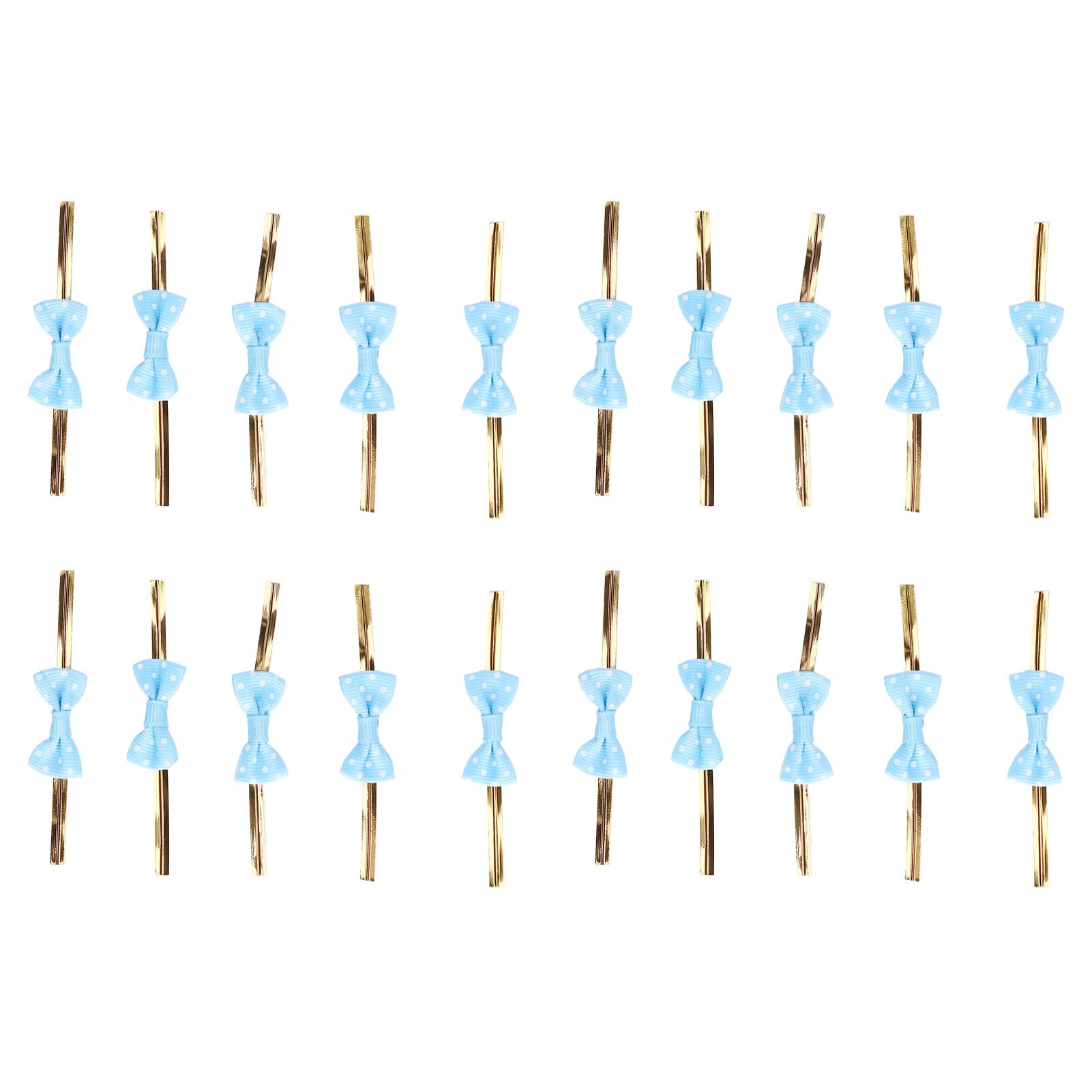 20pcs Bow Knot Twist Ties Biscuits Cookies DIY Baking Bag Ties for Gift Wrapping Weddings PartiesBlue - Image 1