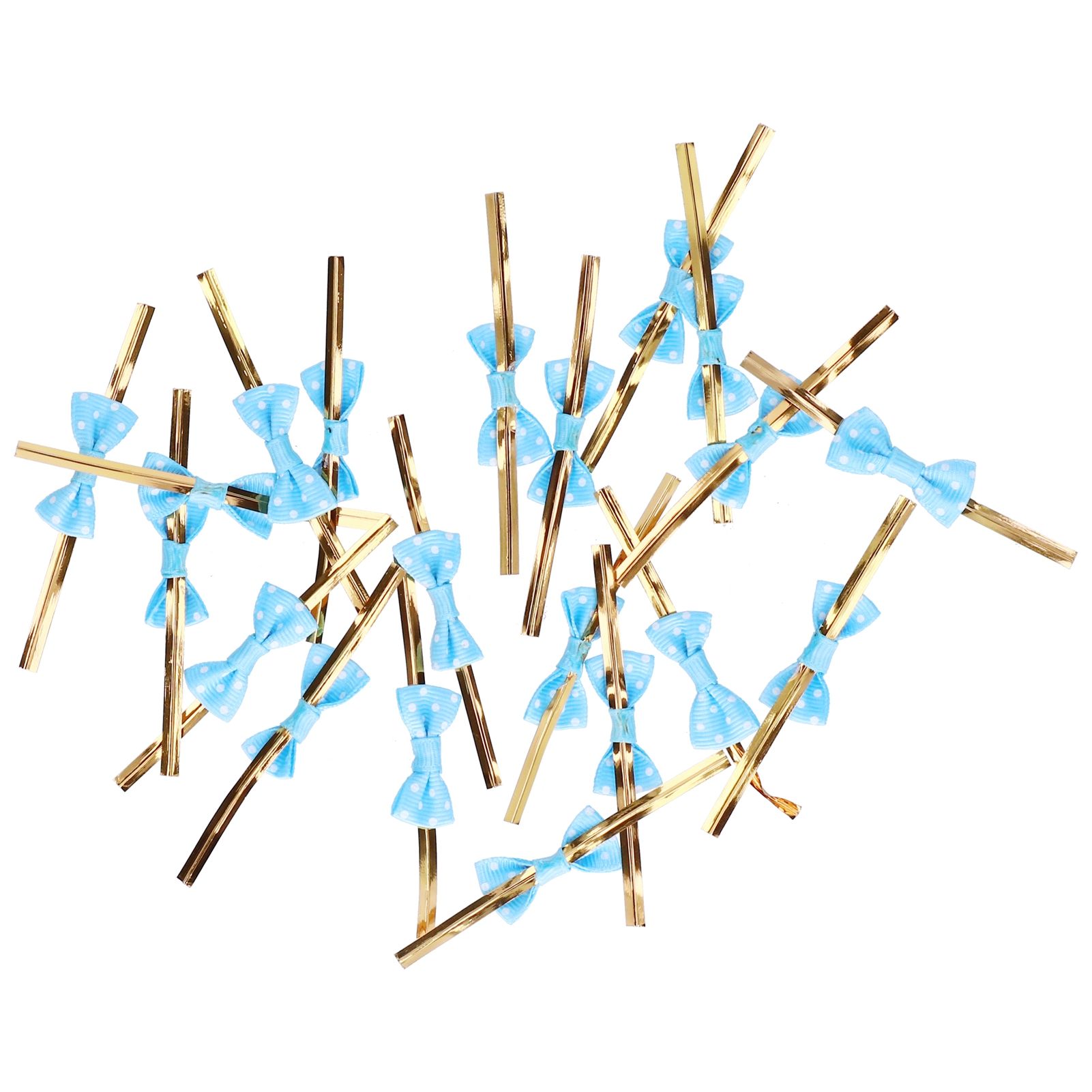 20pcs Bow Knot Twist Ties Biscuits Cookies DIY Baking Bag Ties for Gift Wrapping Weddings PartiesBlue - Image 2