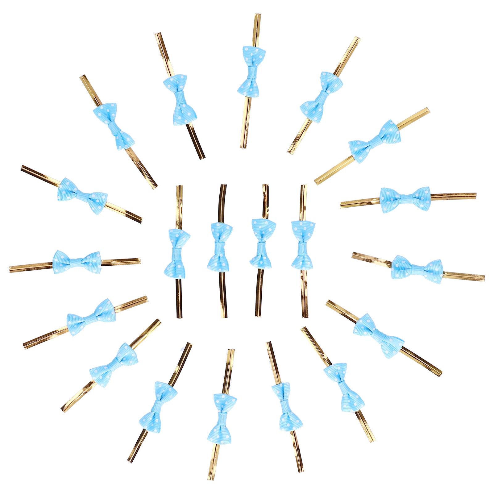 20pcs Bow Knot Twist Ties Biscuits Cookies DIY Baking Bag Ties for Gift Wrapping Weddings PartiesBlue - Image 5