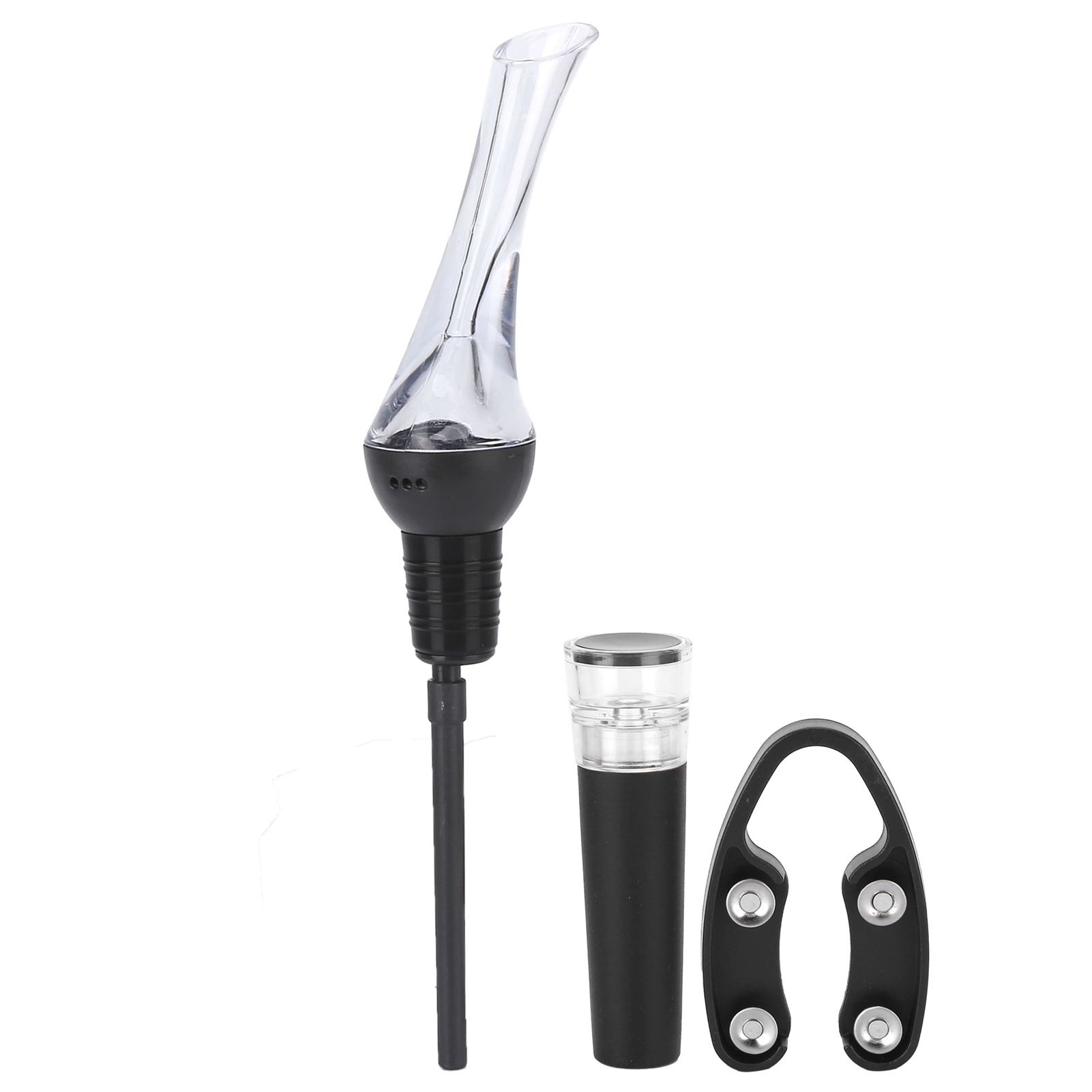 4Pcs/Set Wine Aerator Pourer with Vacuum Stopper Foil Cutter Pipe For Home Kitchen Bar Restaurant - Image 1