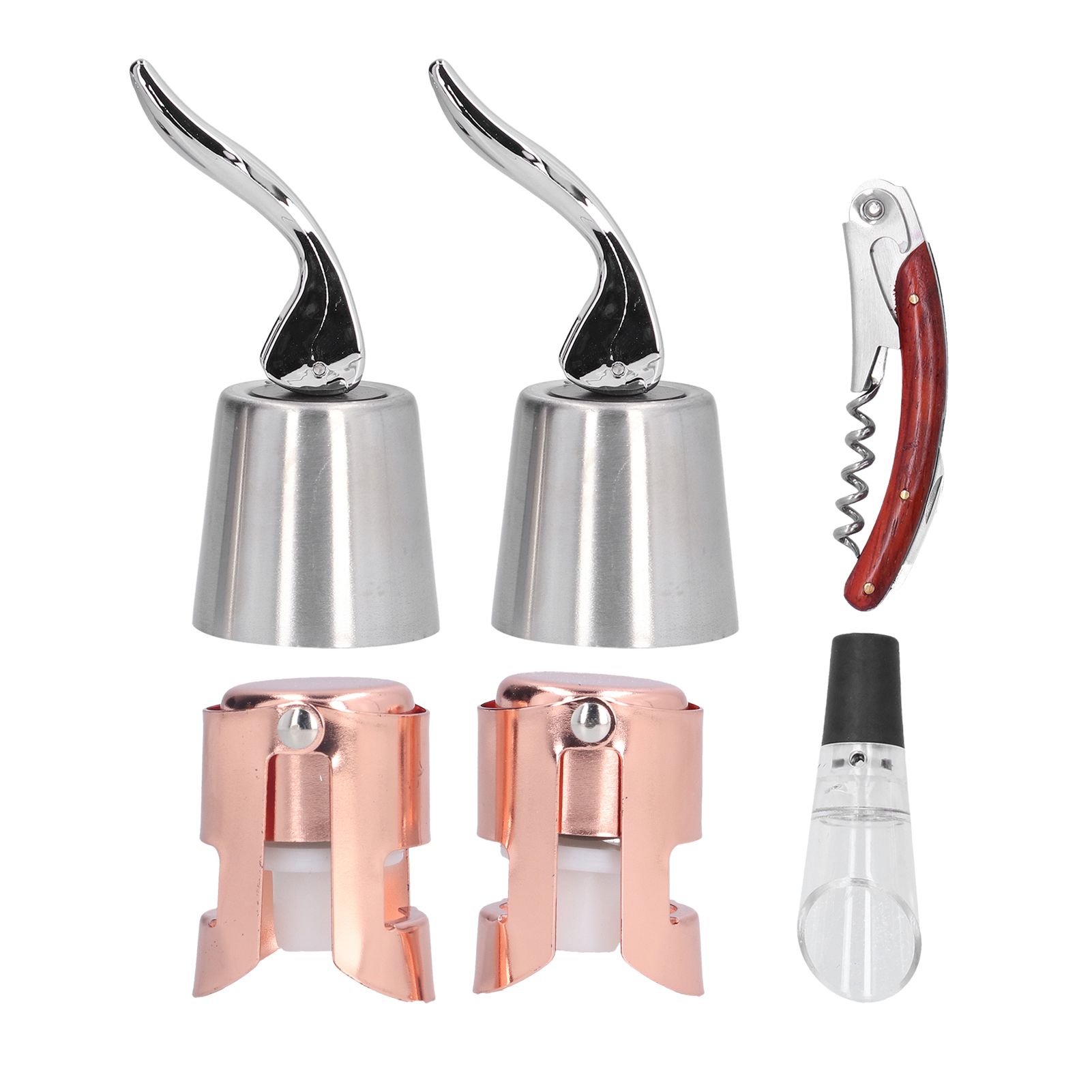 6pcs Wine Tool Kit Champagne Stopper Wine Preservation Cork Wine Bottle Opener for Home Kitchen - Image 3