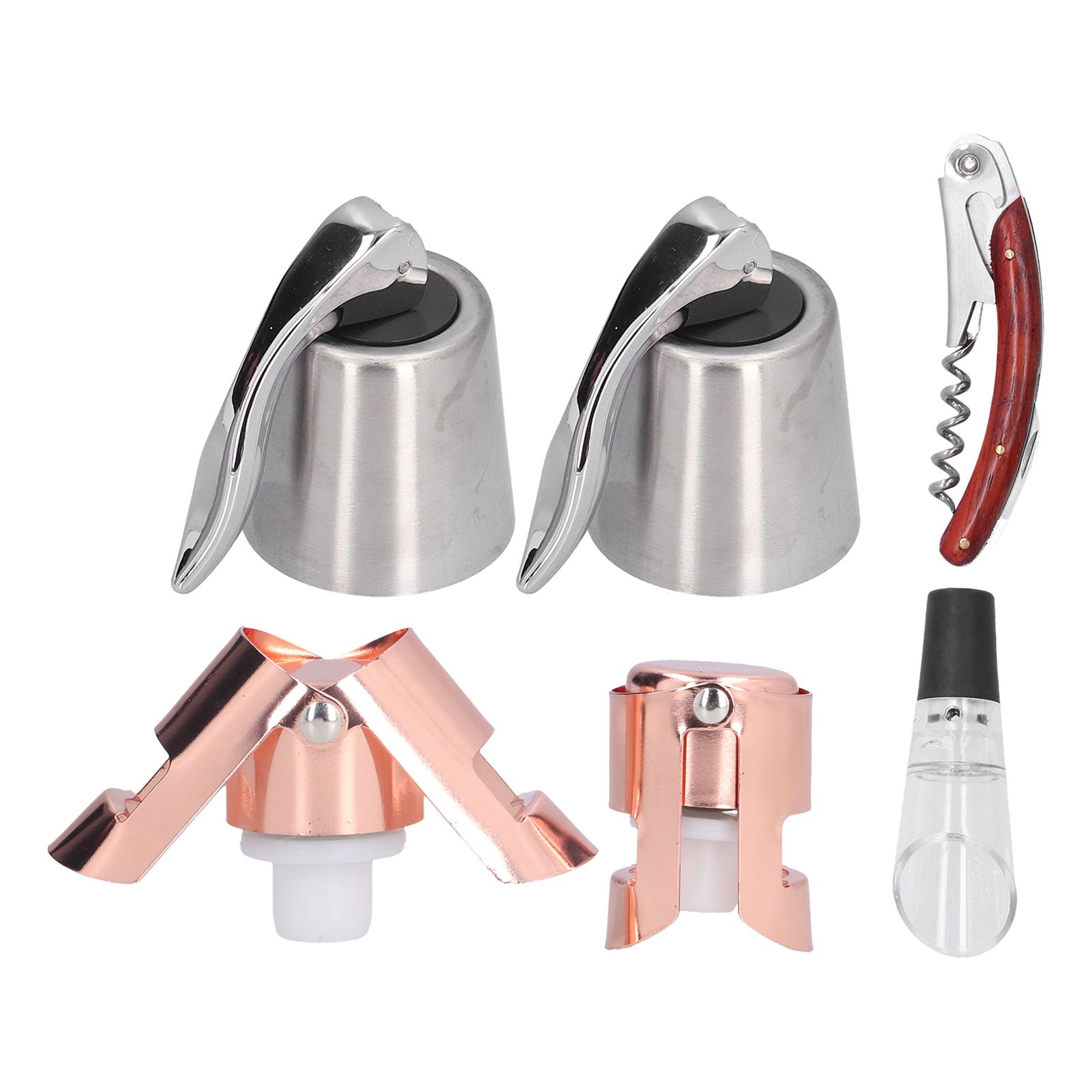 6pcs Wine Tool Kit Champagne Stopper Wine Preservation Cork Wine Bottle Opener for Home Kitchen - Image 5
