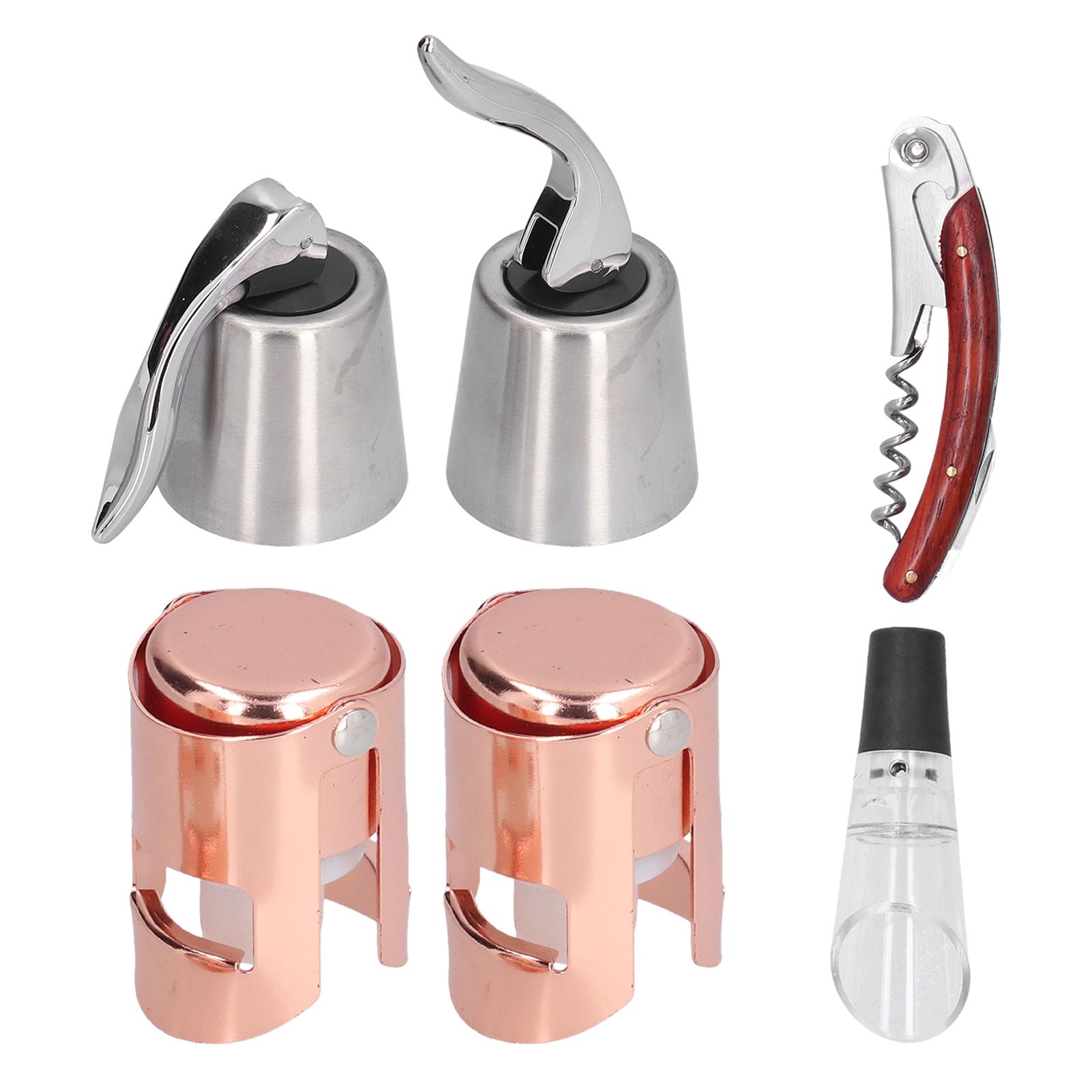 6pcs Wine Tool Kit Champagne Stopper Wine Preservation Cork Wine Bottle Opener for Home Kitchen - Image 7