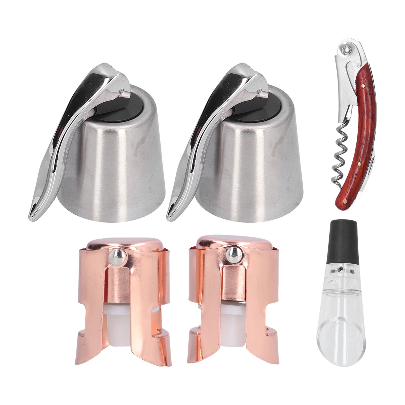 6pcs Wine Tool Kit Champagne Stopper Wine Preservation Cork Wine Bottle Opener for Home Kitchen - Image 8