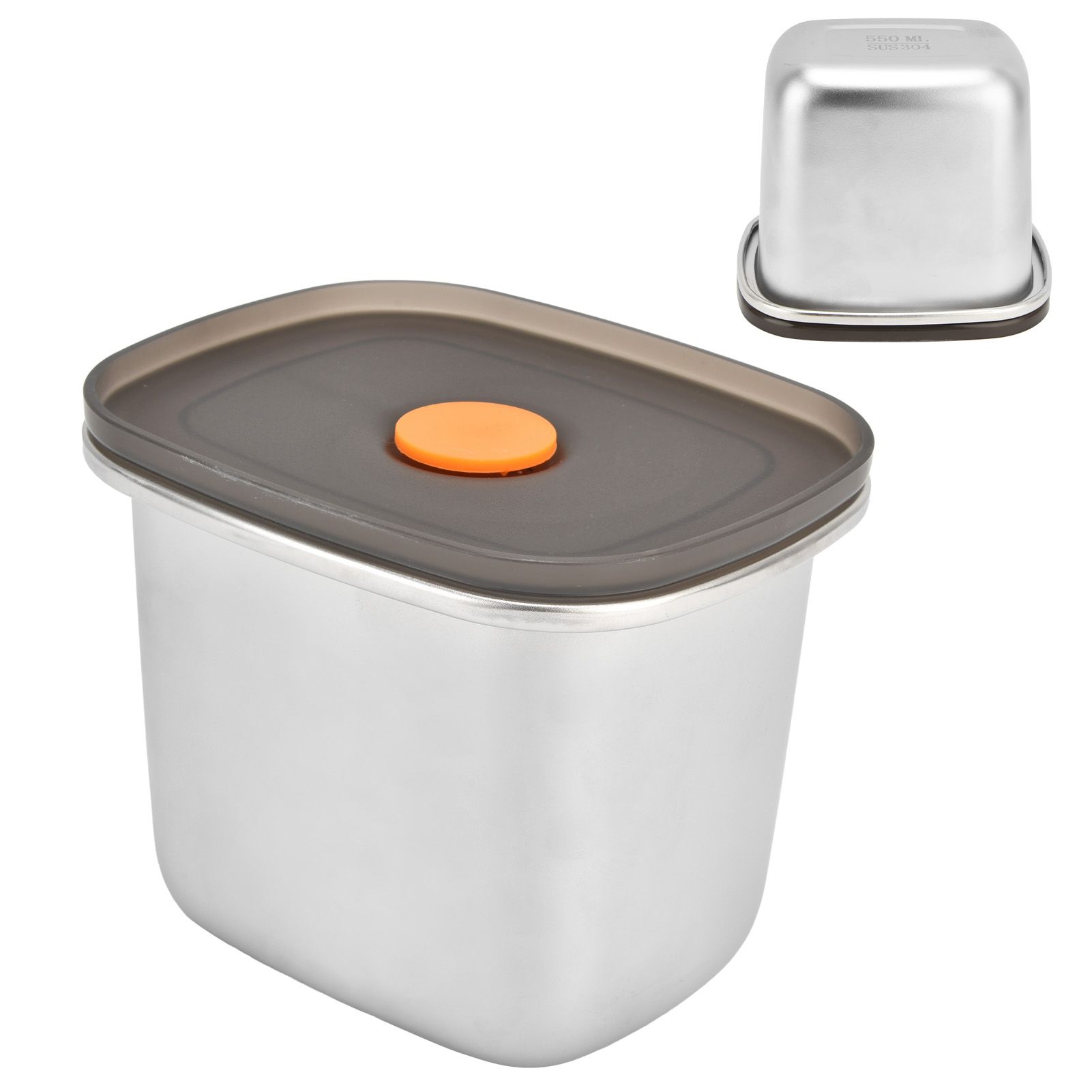 Lunch Box 304 Stainless Steel PP Food Grade Silicone Portable Food Container Storage Box for Picnic Camping Outdoor550ml - Image 7