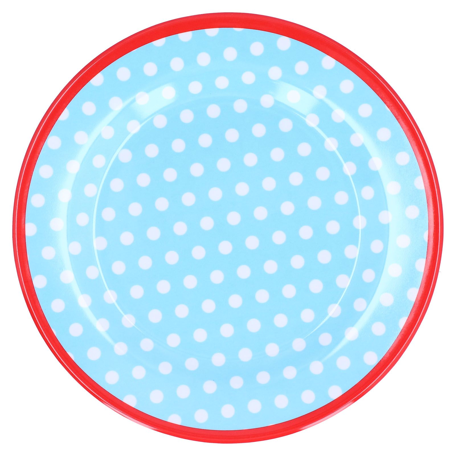 9in Imitation Porcelain Dinner Plate Decorative Reusable Snack Plate Lightweight Tableware for Cakes FruitLight Blue Dot - Image 1