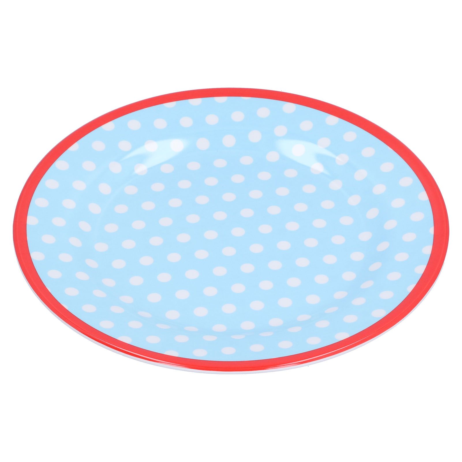 9in Imitation Porcelain Dinner Plate Decorative Reusable Snack Plate Lightweight Tableware for Cakes FruitLight Blue Dot - Image 2