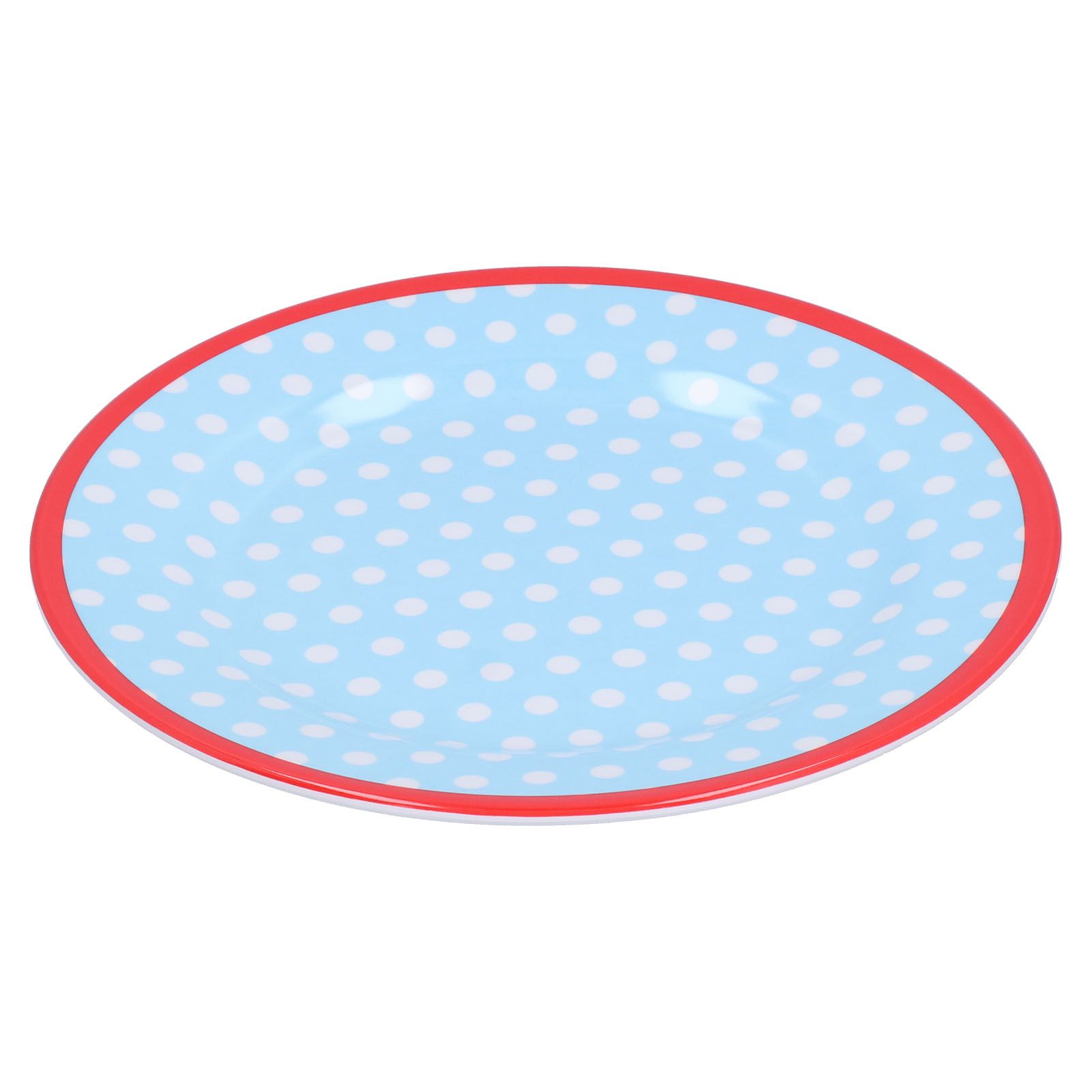9in Imitation Porcelain Dinner Plate Decorative Reusable Snack Plate Lightweight Tableware for Cakes FruitLight Blue Dot - Image 3