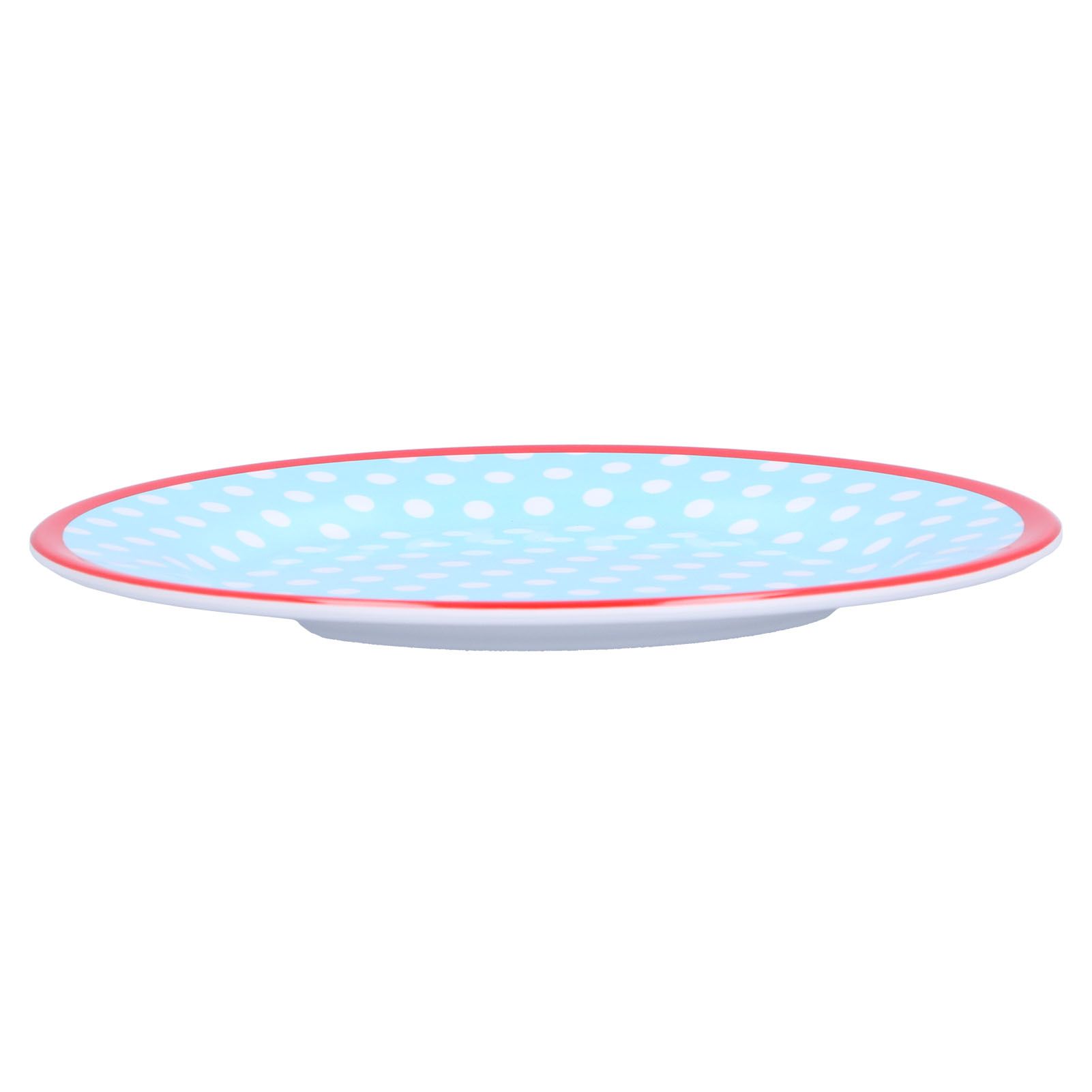 9in Imitation Porcelain Dinner Plate Decorative Reusable Snack Plate Lightweight Tableware for Cakes FruitLight Blue Dot - Image 4