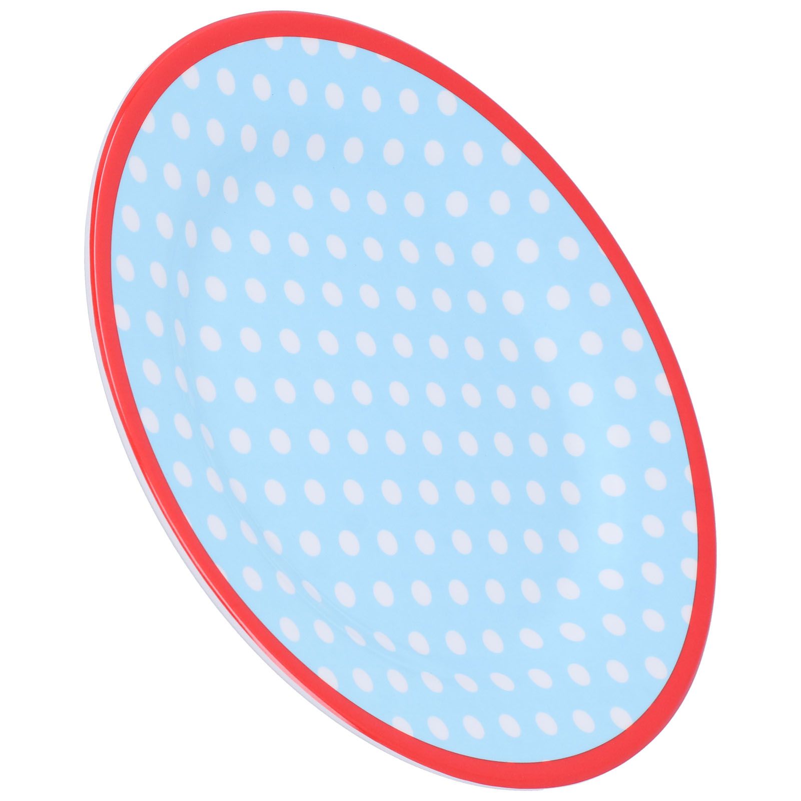 9in Imitation Porcelain Dinner Plate Decorative Reusable Snack Plate Lightweight Tableware for Cakes FruitLight Blue Dot - Image 5