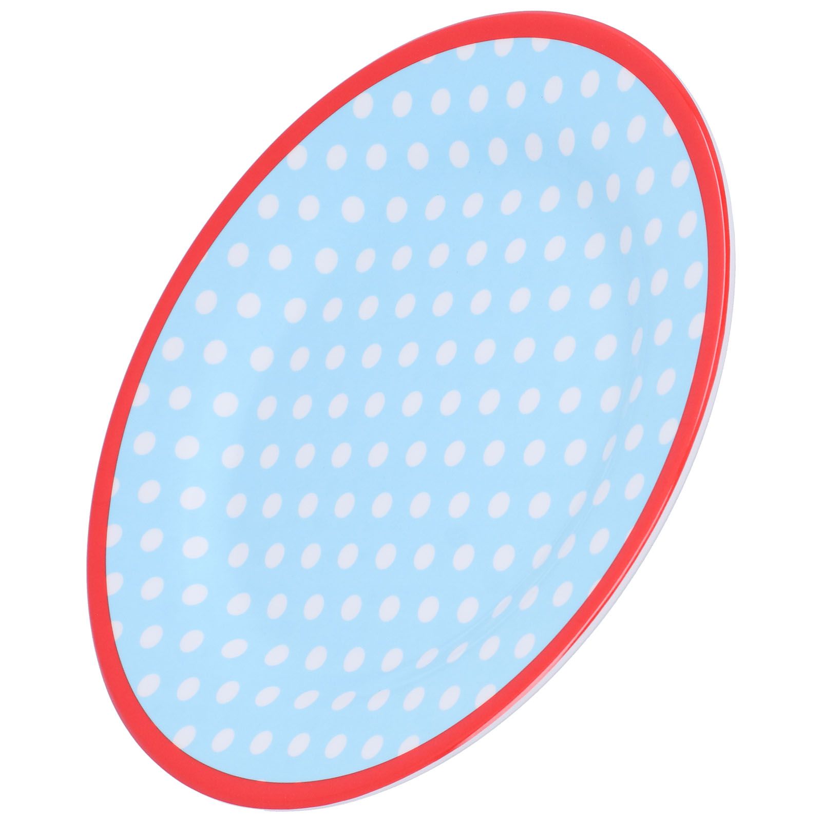9in Imitation Porcelain Dinner Plate Decorative Reusable Snack Plate Lightweight Tableware for Cakes FruitLight Blue Dot - Image 6