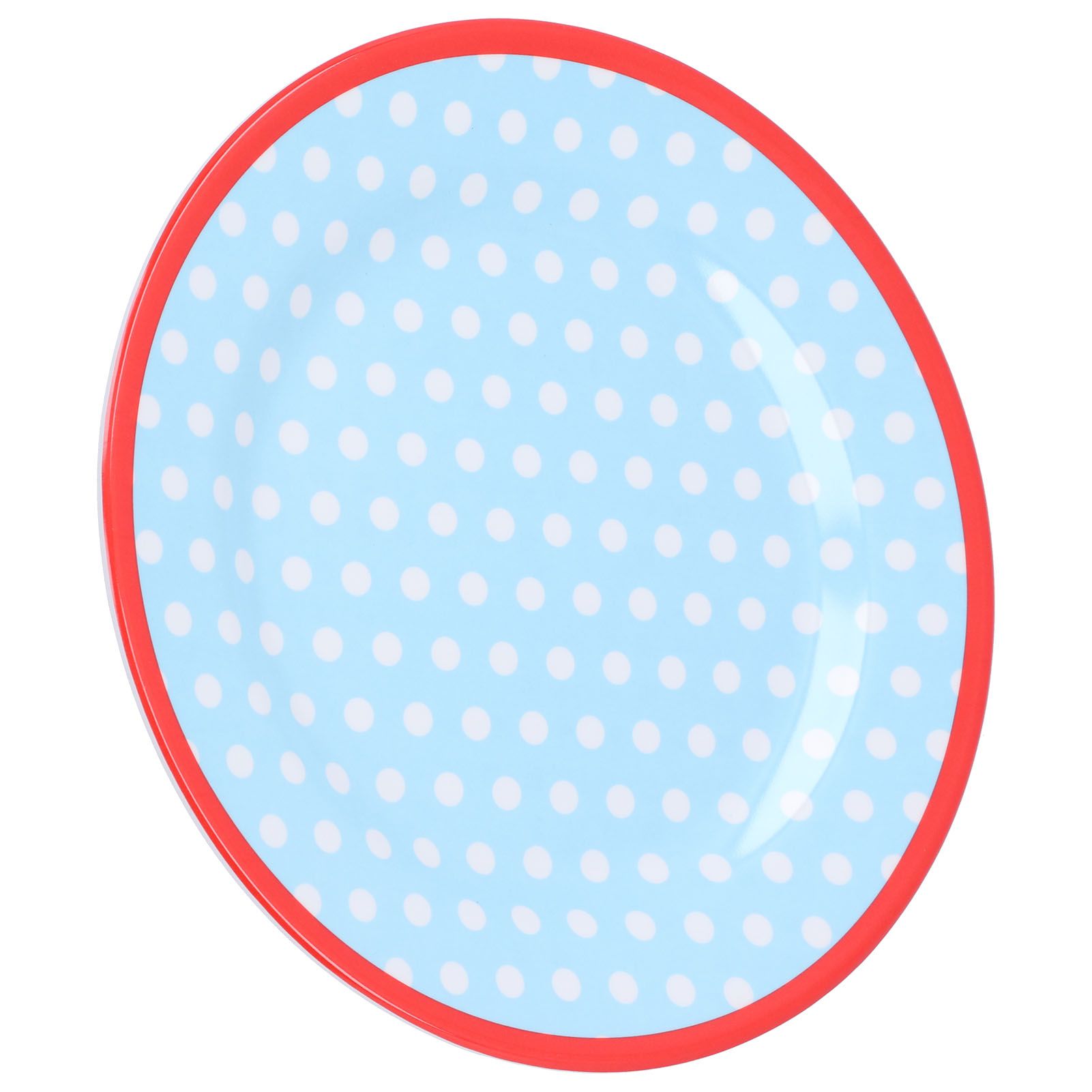 9in Imitation Porcelain Dinner Plate Decorative Reusable Snack Plate Lightweight Tableware for Cakes FruitLight Blue Dot - Image 7