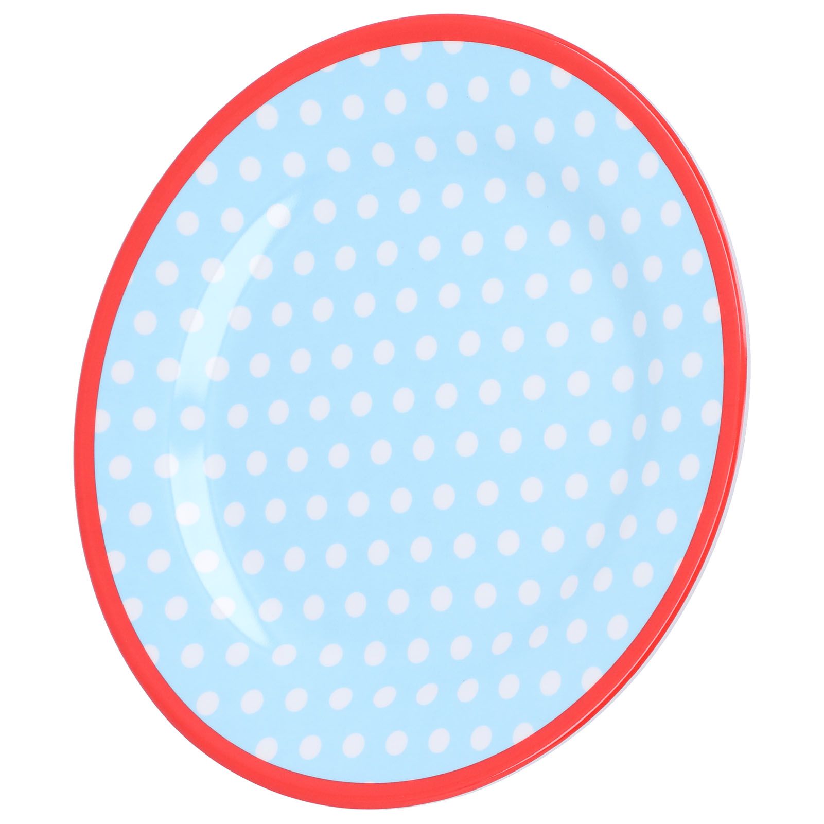 9in Imitation Porcelain Dinner Plate Decorative Reusable Snack Plate Lightweight Tableware for Cakes FruitLight Blue Dot - Image 8