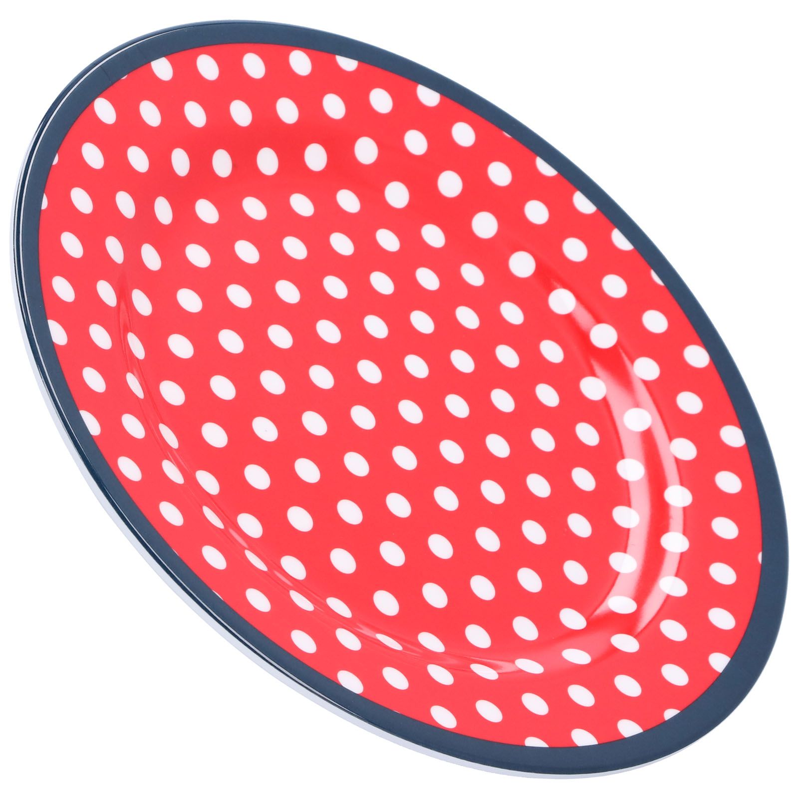9in Imitation Porcelain Dinner Plate Decorative Reusable Snack Plate Lightweight Tableware for Cakes FruitRed Dot - Image 5