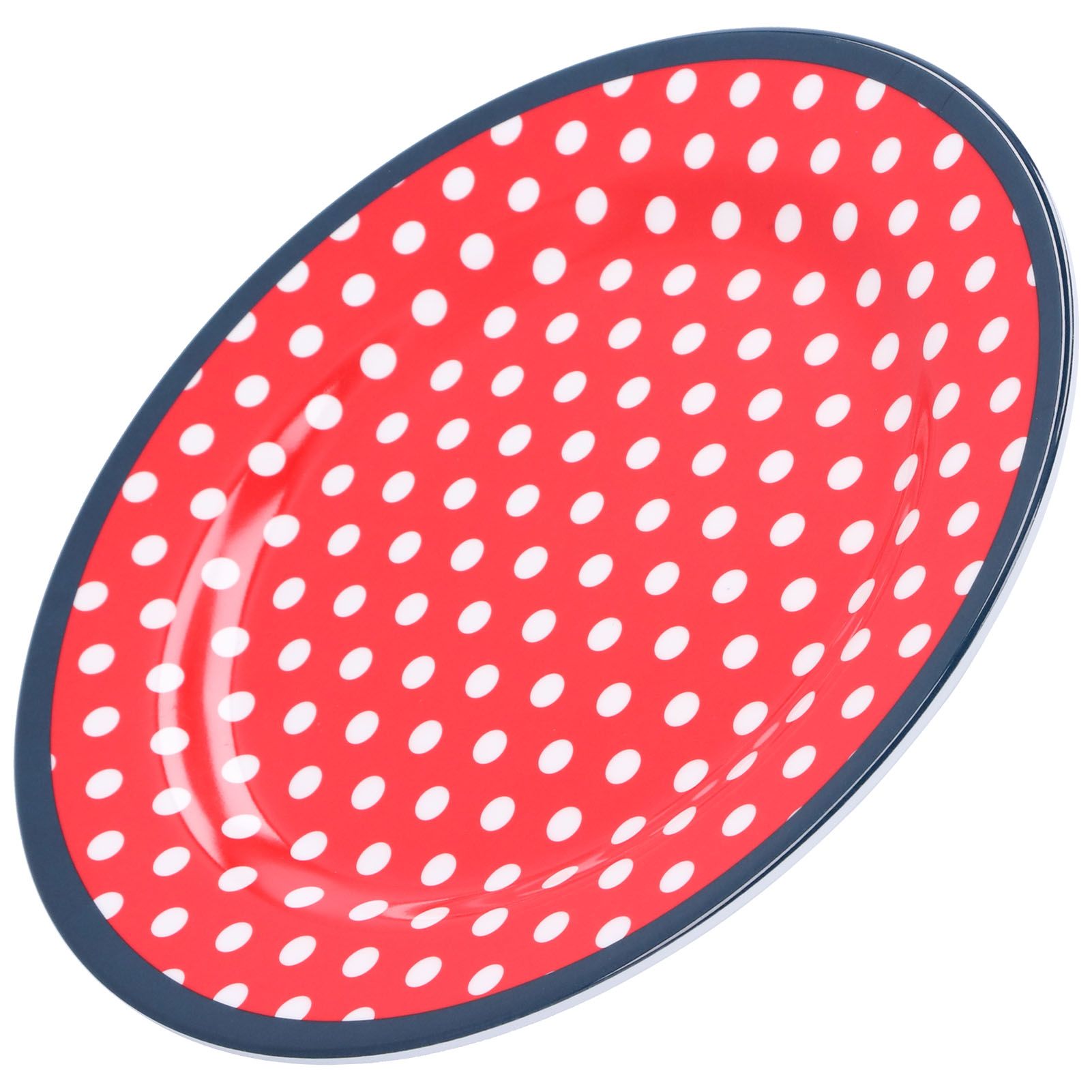 9in Imitation Porcelain Dinner Plate Decorative Reusable Snack Plate Lightweight Tableware for Cakes FruitRed Dot - Image 6