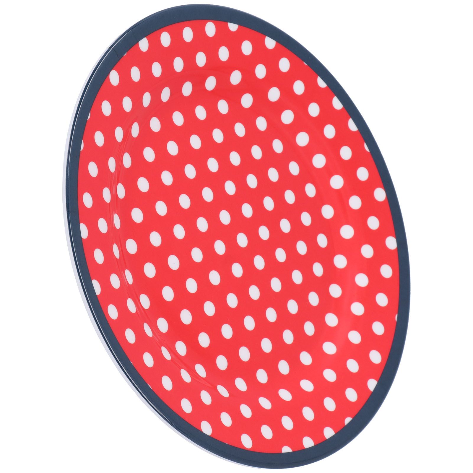 9in Imitation Porcelain Dinner Plate Decorative Reusable Snack Plate Lightweight Tableware for Cakes FruitRed Dot - Image 7