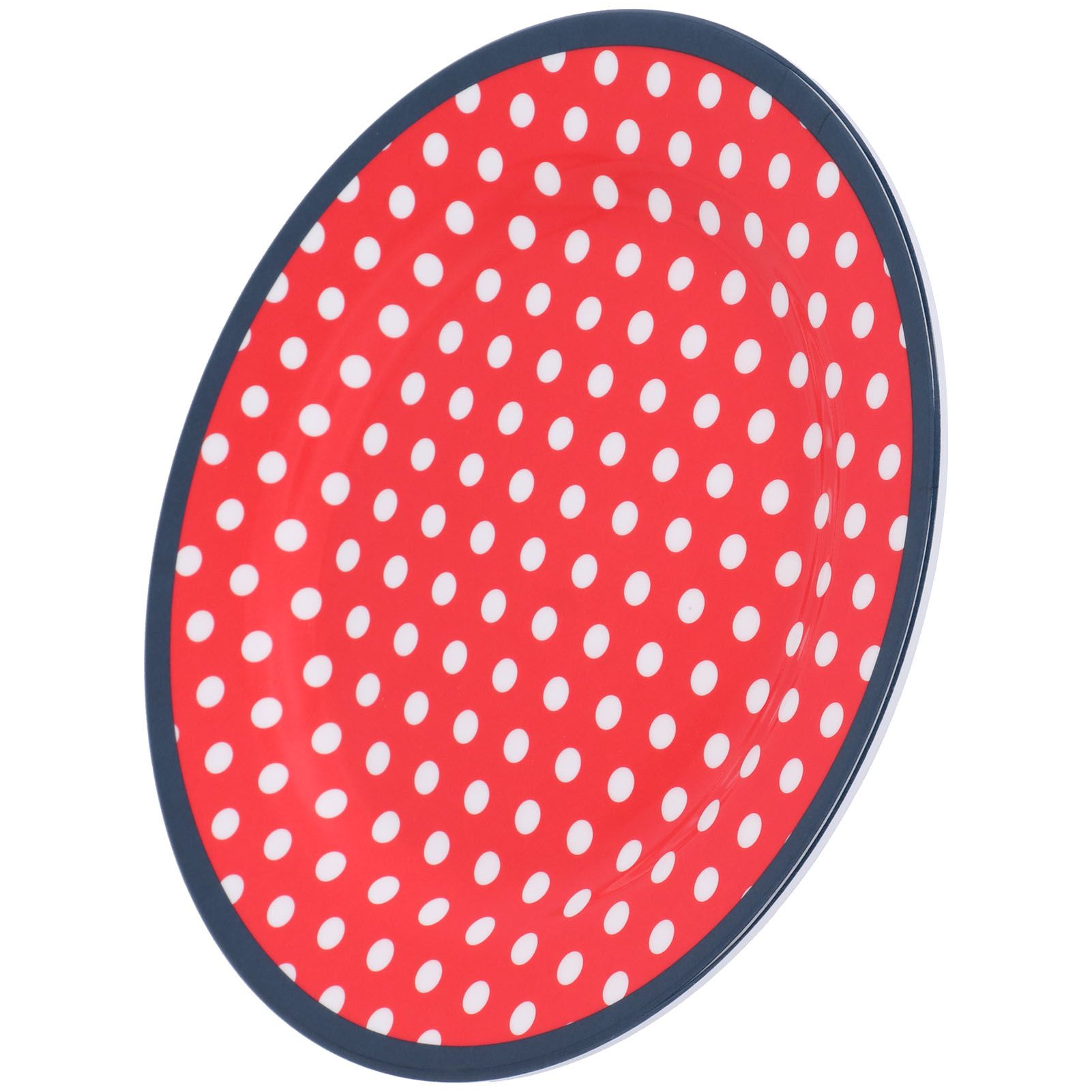 9in Imitation Porcelain Dinner Plate Decorative Reusable Snack Plate Lightweight Tableware for Cakes FruitRed Dot - Image 8