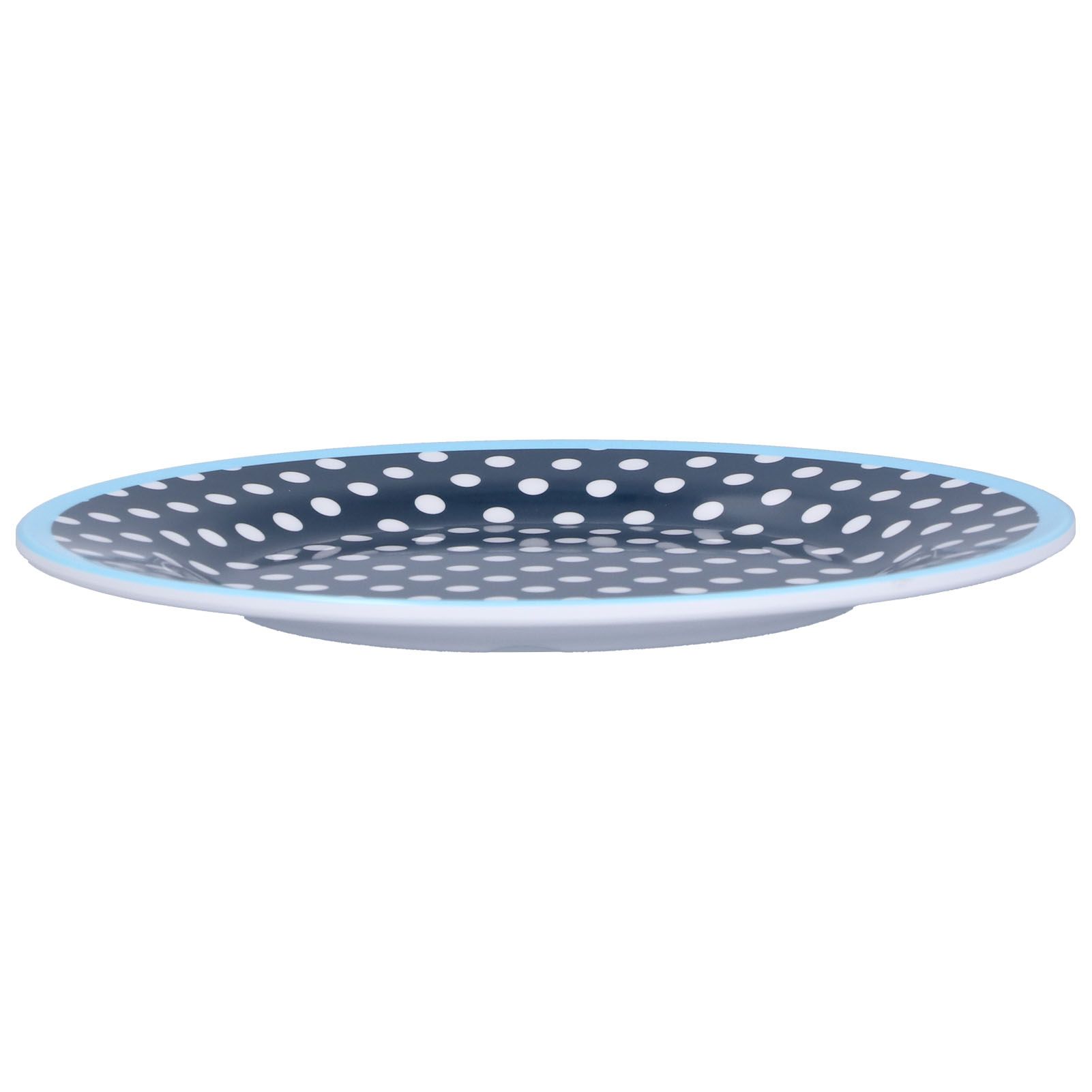9in Imitation Porcelain Dinner Plate Decorative Reusable Snack Plate Lightweight Tableware for Cakes FruitDark Blue Dot - Image 4