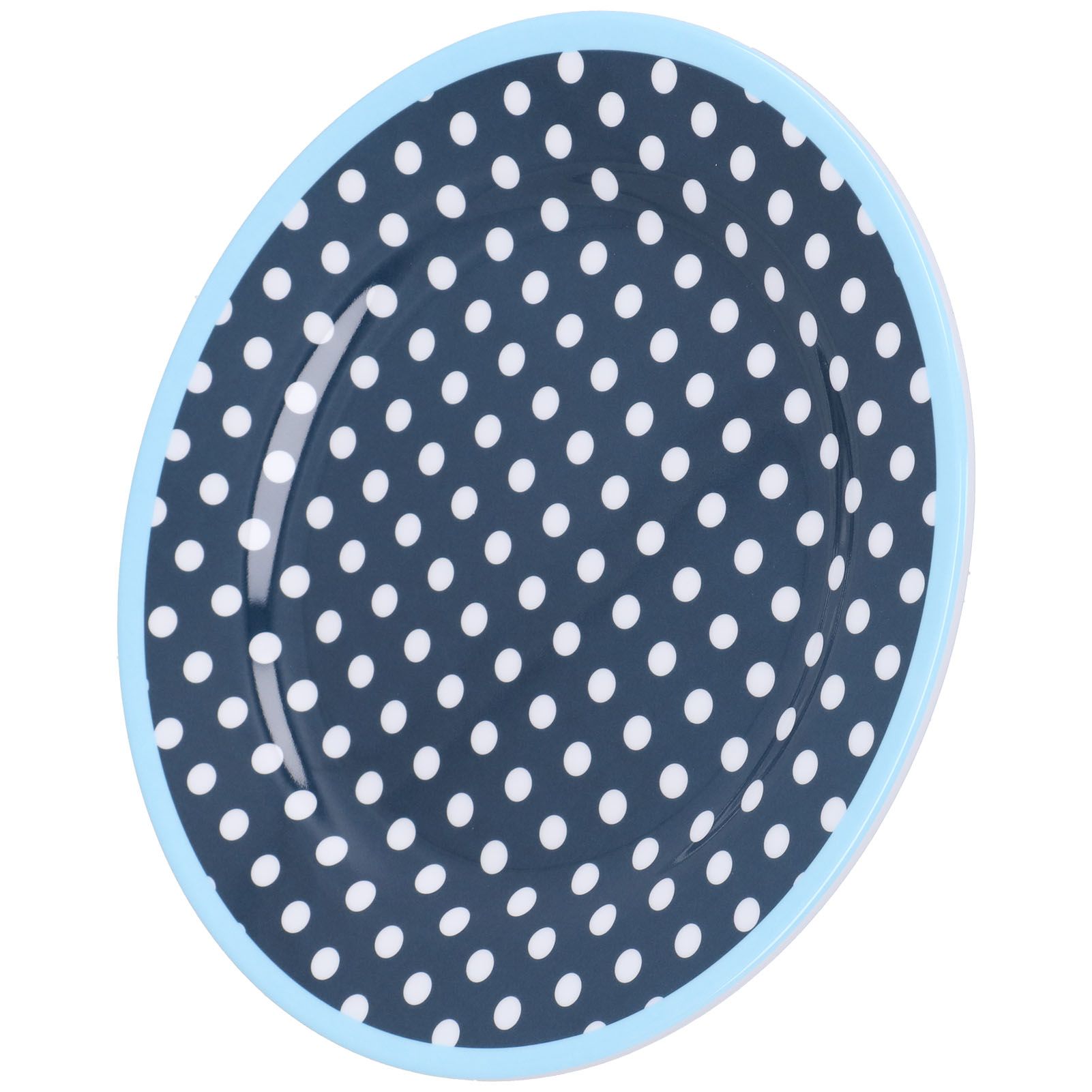 9in Imitation Porcelain Dinner Plate Decorative Reusable Snack Plate Lightweight Tableware for Cakes FruitDark Blue Dot - Image 6