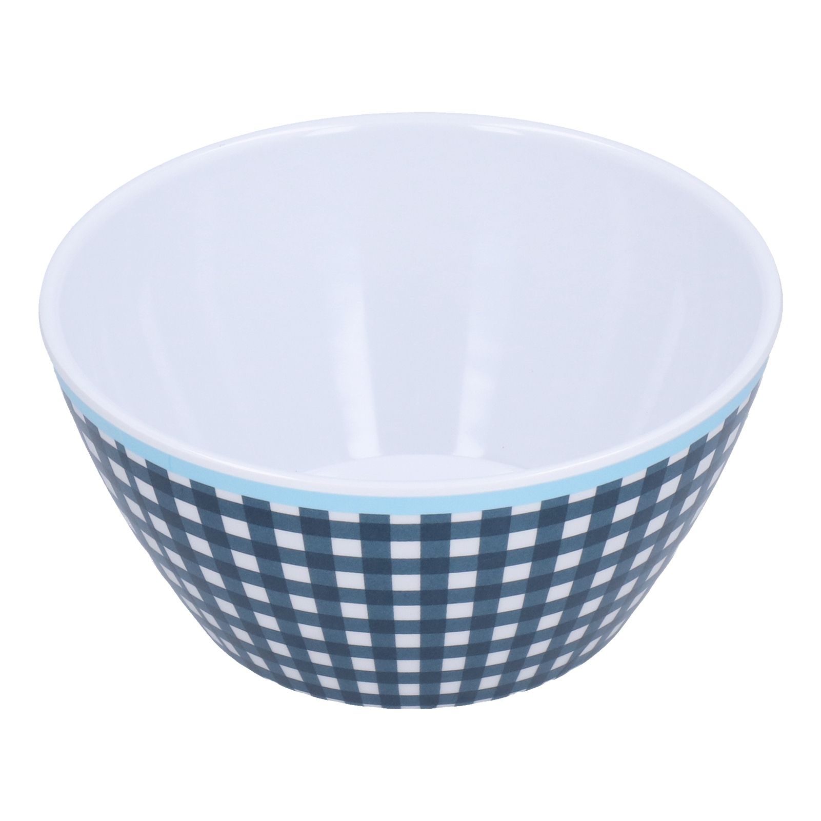 500ml Salad Bowl Thickened Snack Dessert Cake Fruit Bowl for Baking Table DecorationDark Blue Grid - Image 1