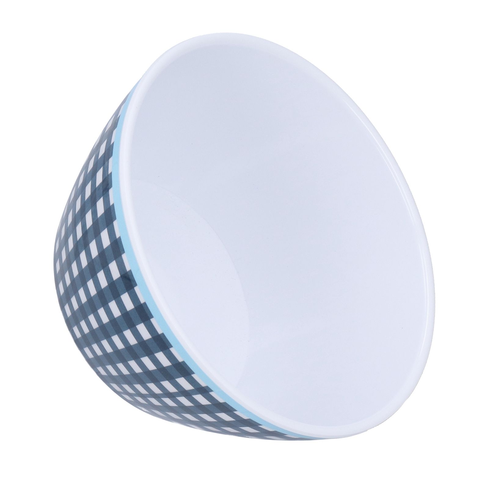 500ml Salad Bowl Thickened Snack Dessert Cake Fruit Bowl for Baking Table DecorationDark Blue Grid - Image 3