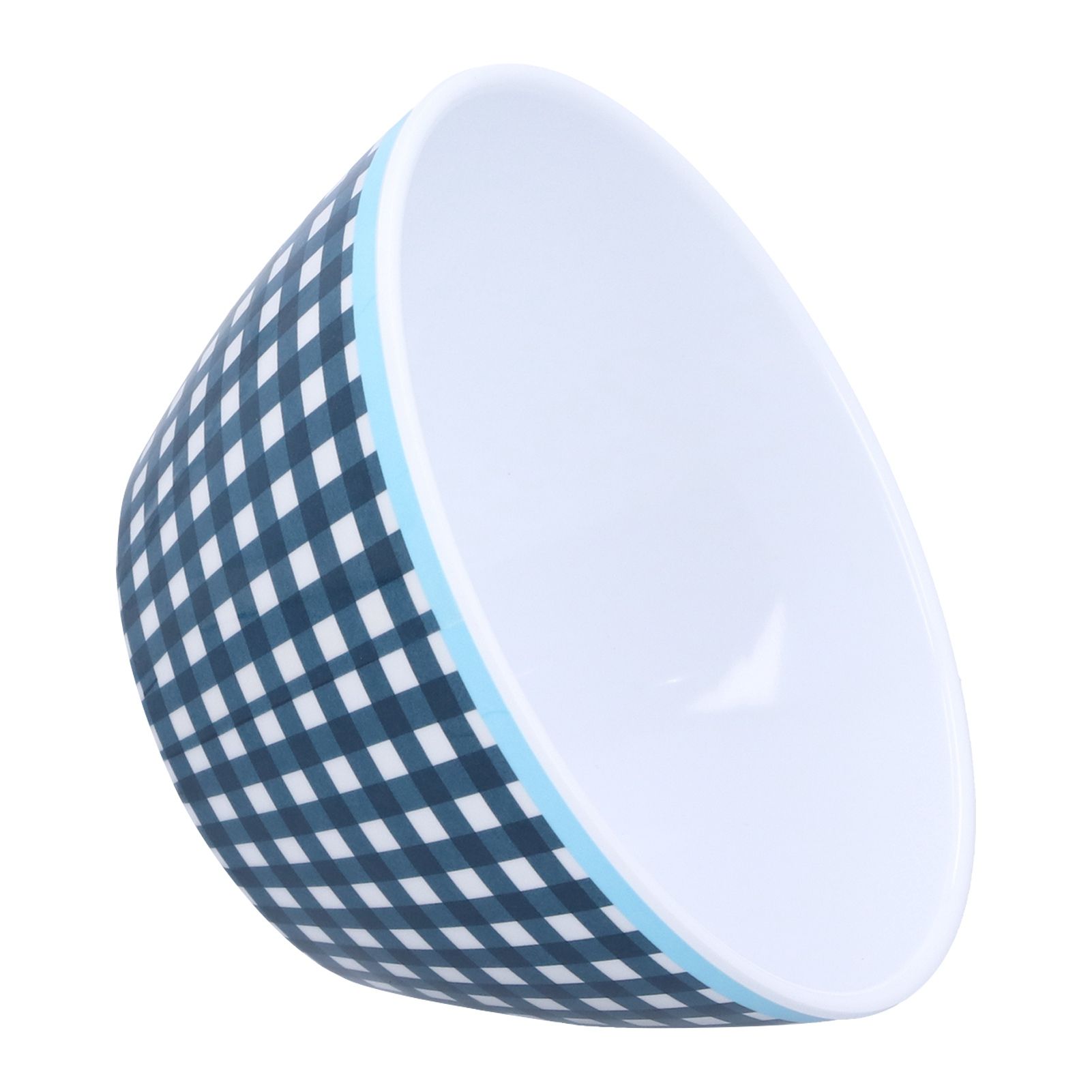 500ml Salad Bowl Thickened Snack Dessert Cake Fruit Bowl for Baking Table DecorationDark Blue Grid - Image 8