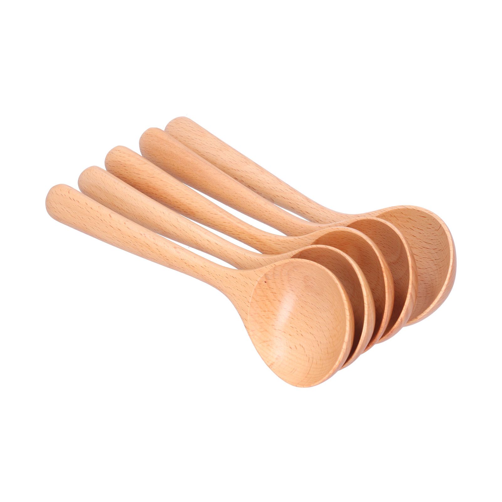 5pcs Wood Spoons Long Handle Wooden Ladle for Mixing Stirring Cooking Utensil ToolLog Color - Image 8