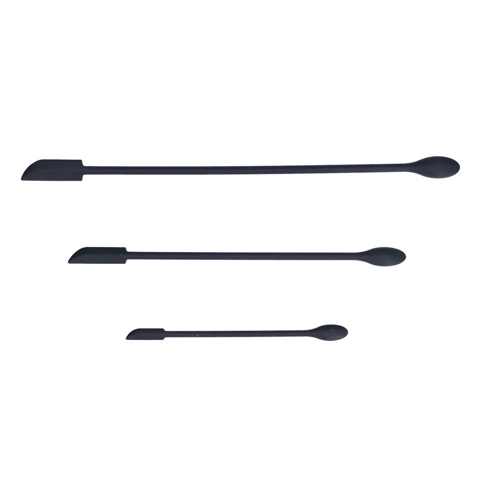 3pcs Spatula Food Grade Silicone Double Head Fruit Jam Cream Makeup Spatula for KitchenBlack - Image 1