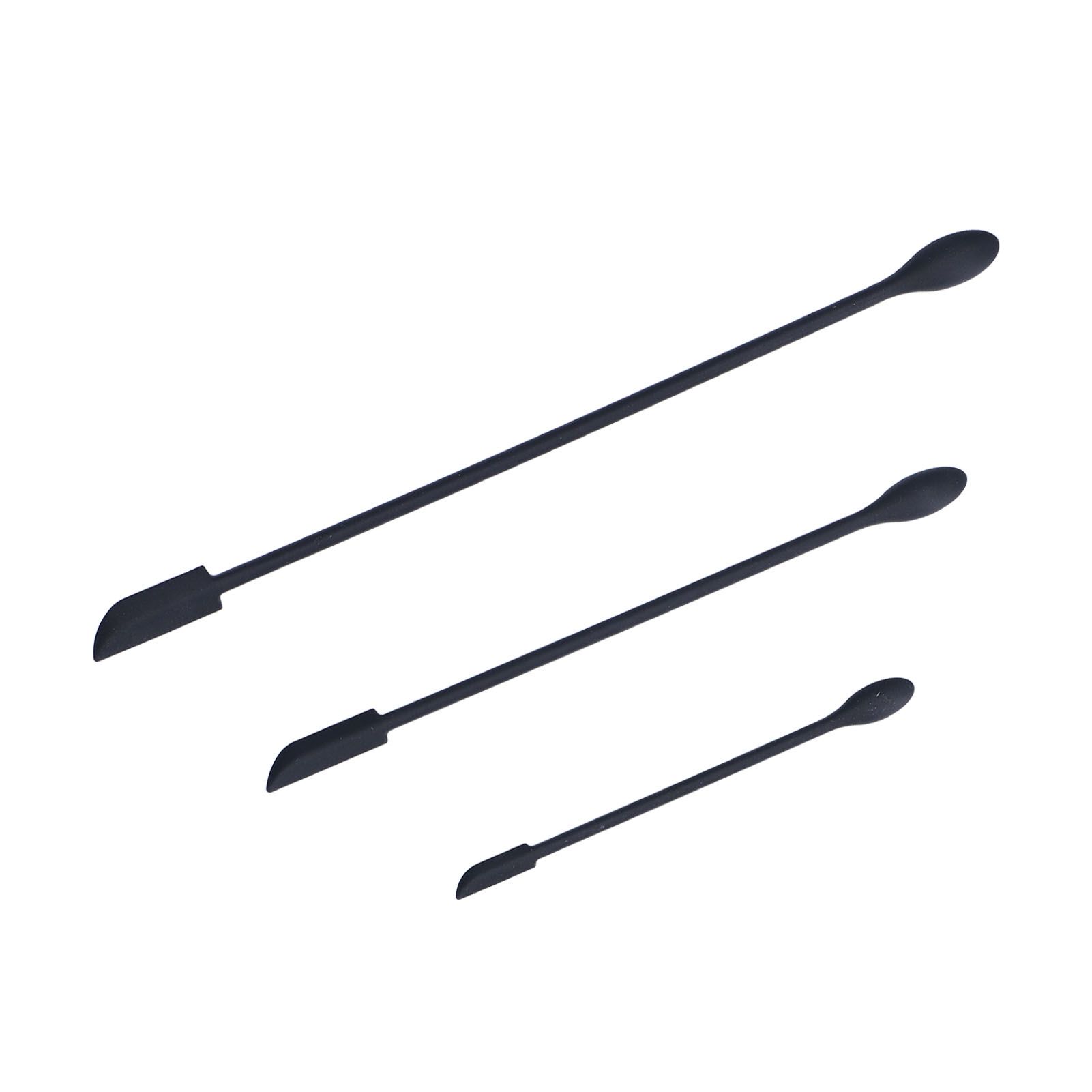 3pcs Spatula Food Grade Silicone Double Head Fruit Jam Cream Makeup Spatula for KitchenBlack - Image 2