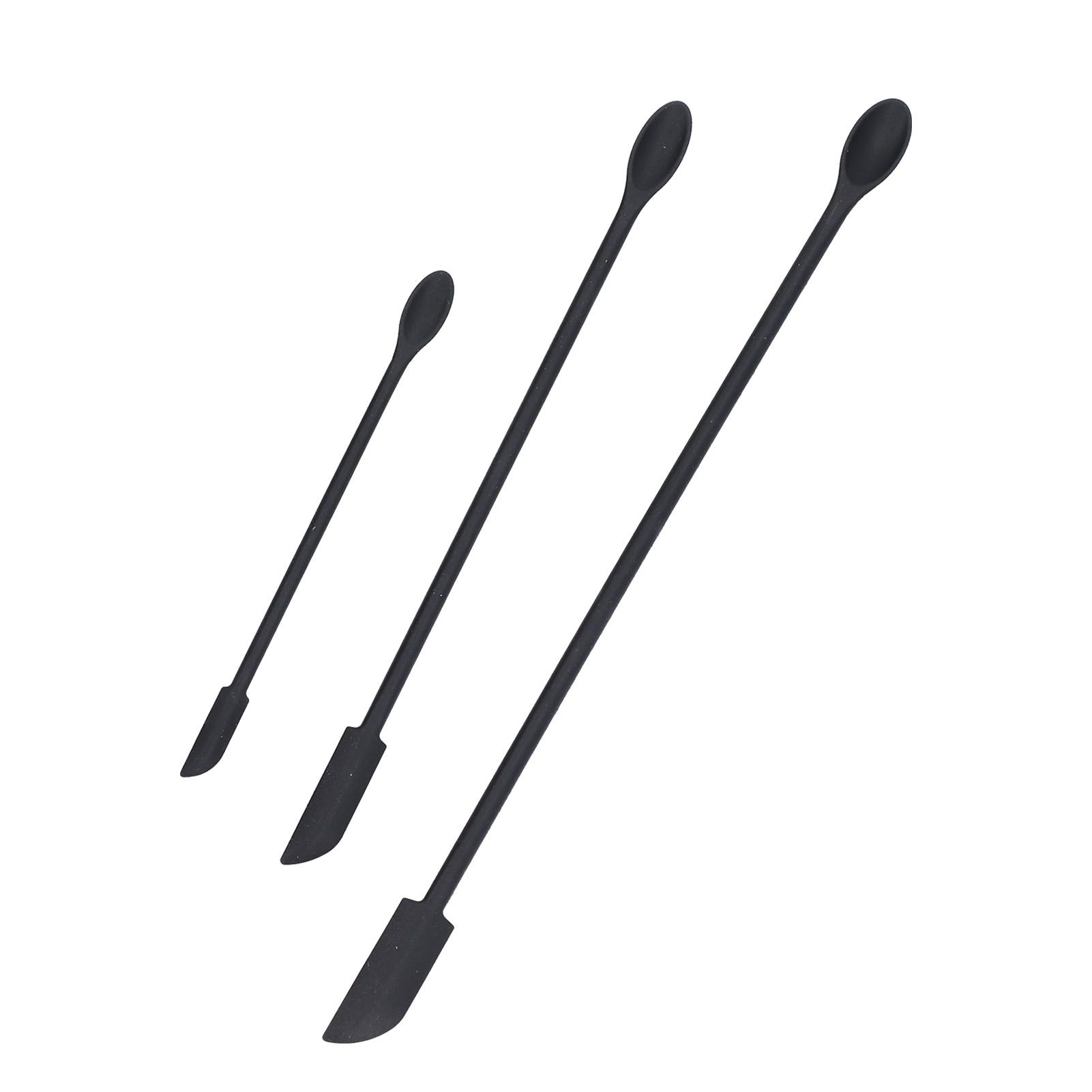 3pcs Spatula Food Grade Silicone Double Head Fruit Jam Cream Makeup Spatula for KitchenBlack - Image 3