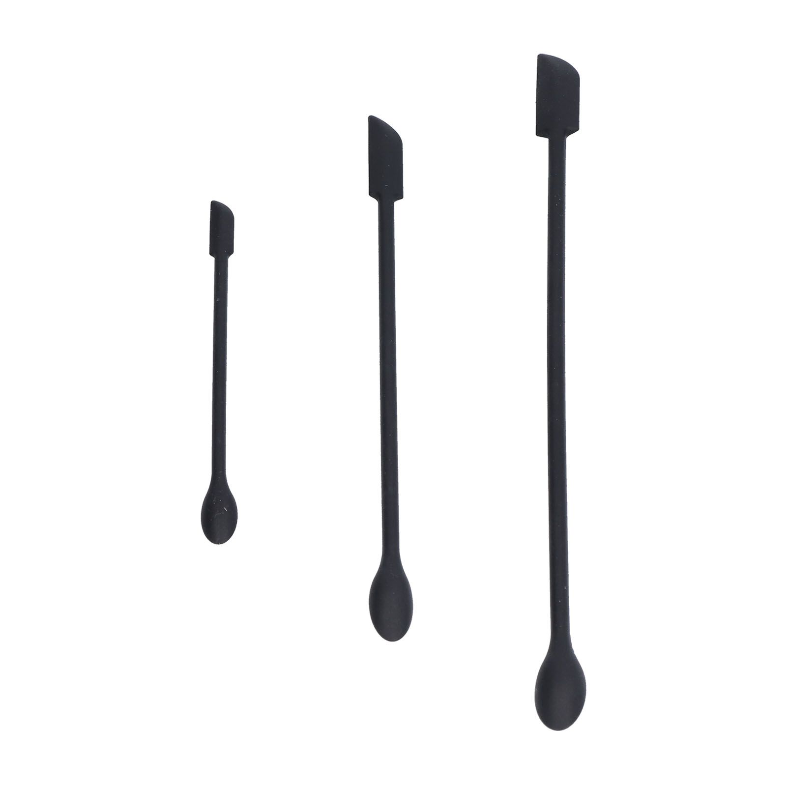 3pcs Spatula Food Grade Silicone Double Head Fruit Jam Cream Makeup Spatula for KitchenBlack - Image 5