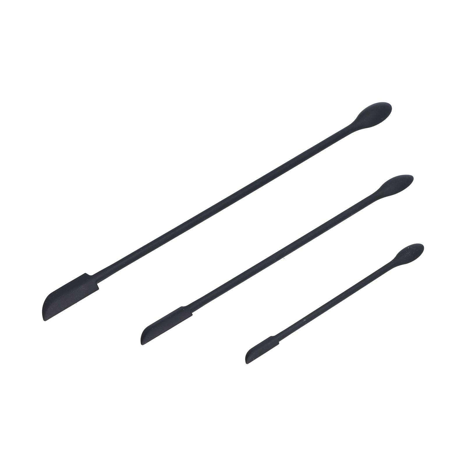 3pcs Spatula Food Grade Silicone Double Head Fruit Jam Cream Makeup Spatula for KitchenBlack - Image 6