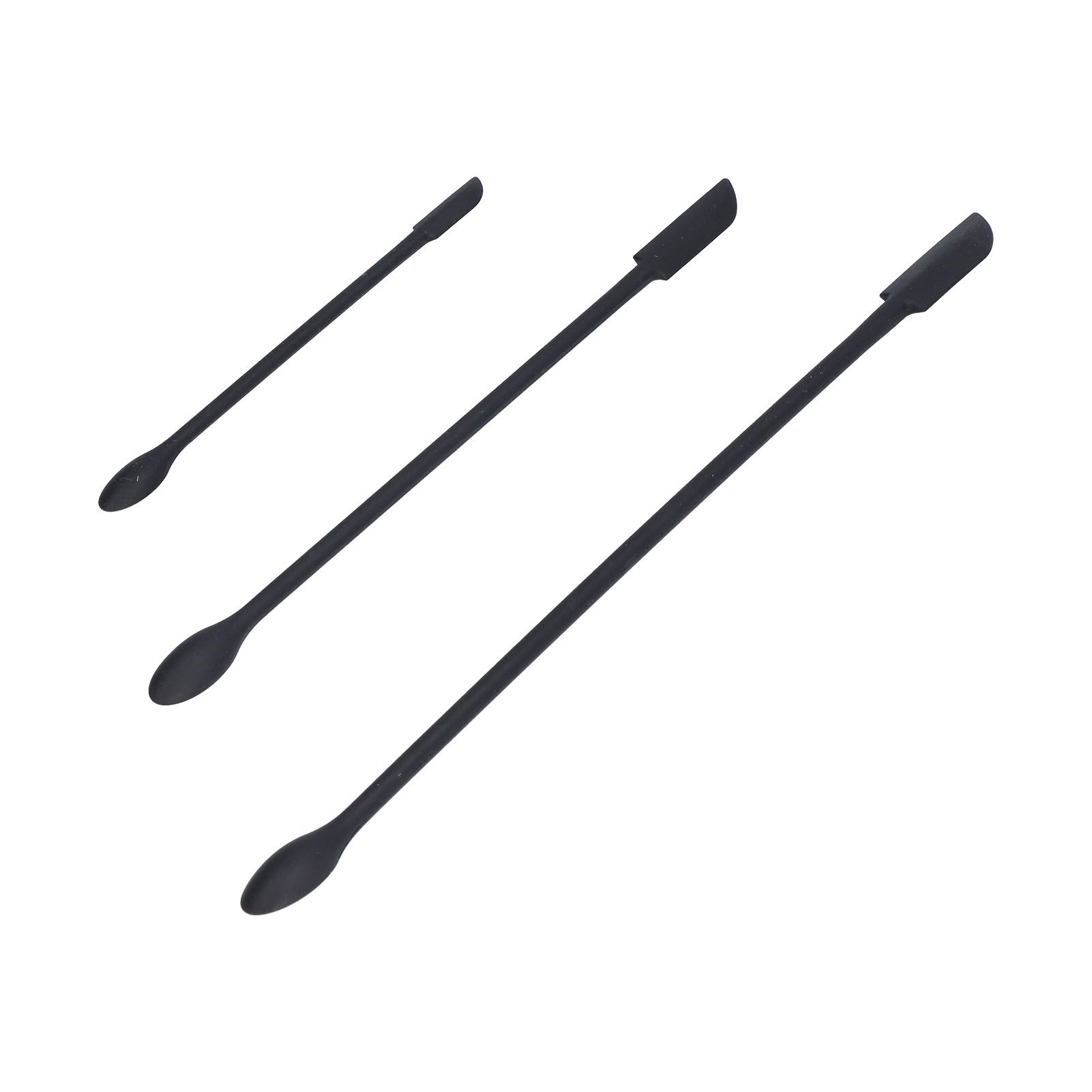 3pcs Spatula Food Grade Silicone Double Head Fruit Jam Cream Makeup Spatula for KitchenBlack - Image 7