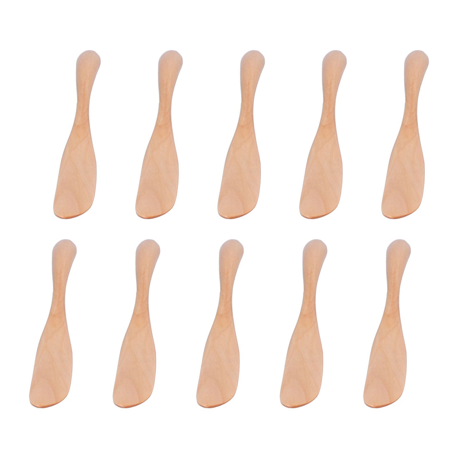 10pcs Wooden Dinner Knife Cheese Spreader Cake Knife Reusable Dinnerware Kitchen Gadgets for Home Kitchen Picnic RestaurantLight Color - Image 1