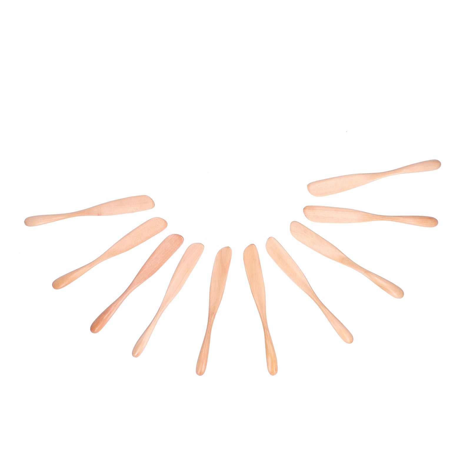 10pcs Wooden Dinner Knife Cheese Spreader Cake Knife Reusable Dinnerware Kitchen Gadgets for Home Kitchen Picnic RestaurantLight Color - Image 2