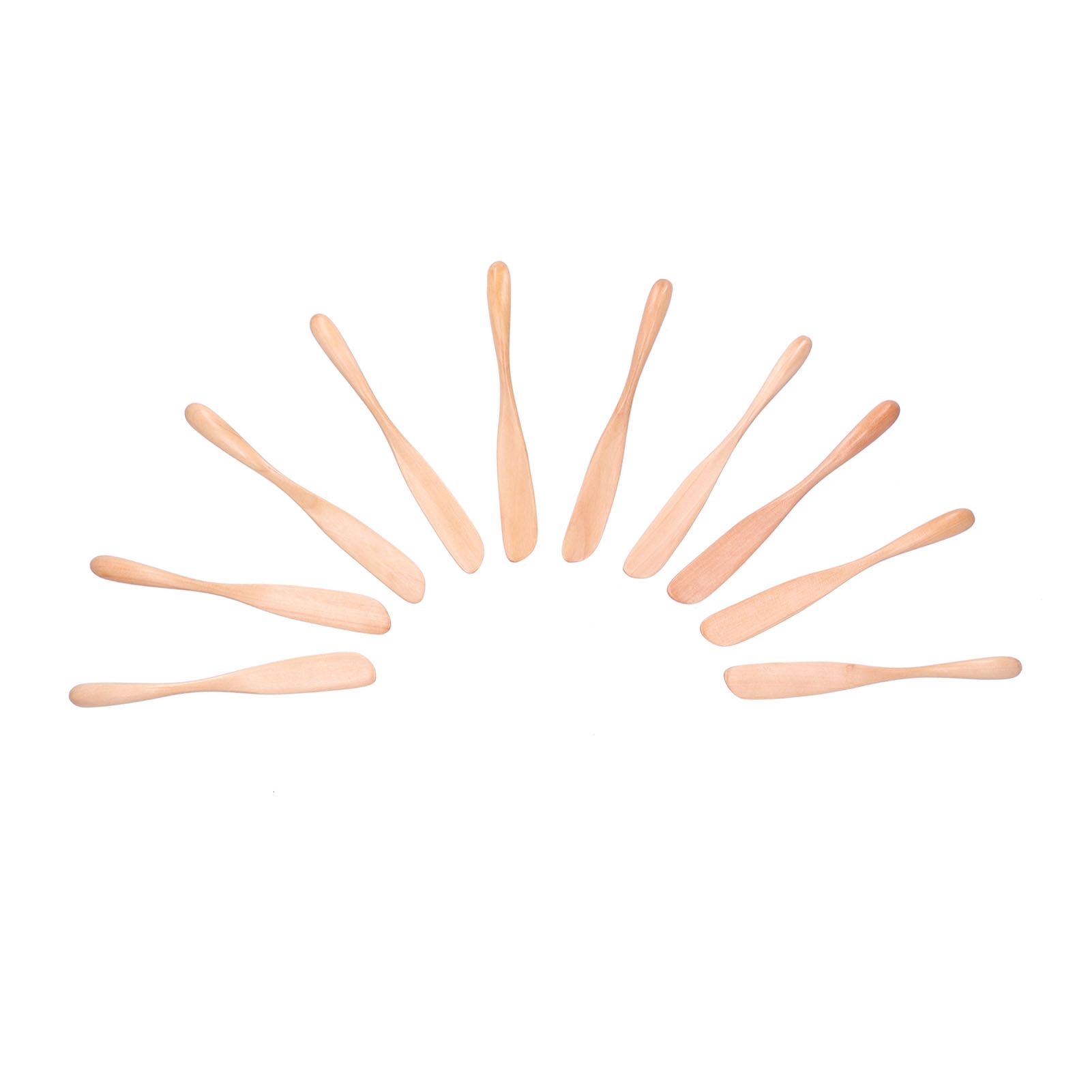 10pcs Wooden Dinner Knife Cheese Spreader Cake Knife Reusable Dinnerware Kitchen Gadgets for Home Kitchen Picnic RestaurantLight Color - Image 4
